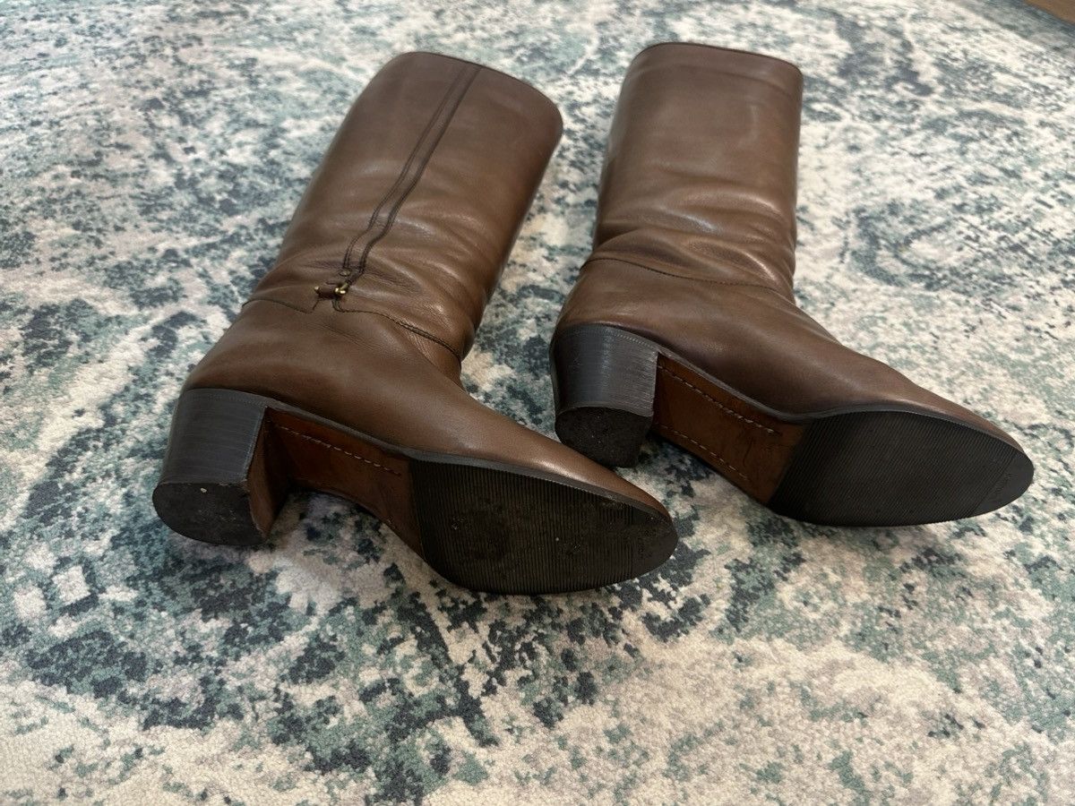 Gucci Gucci Brown Leather Pull On Knee High Riding Low Heel Boots Size US 6 / IT 36 - 8 Thumbnail