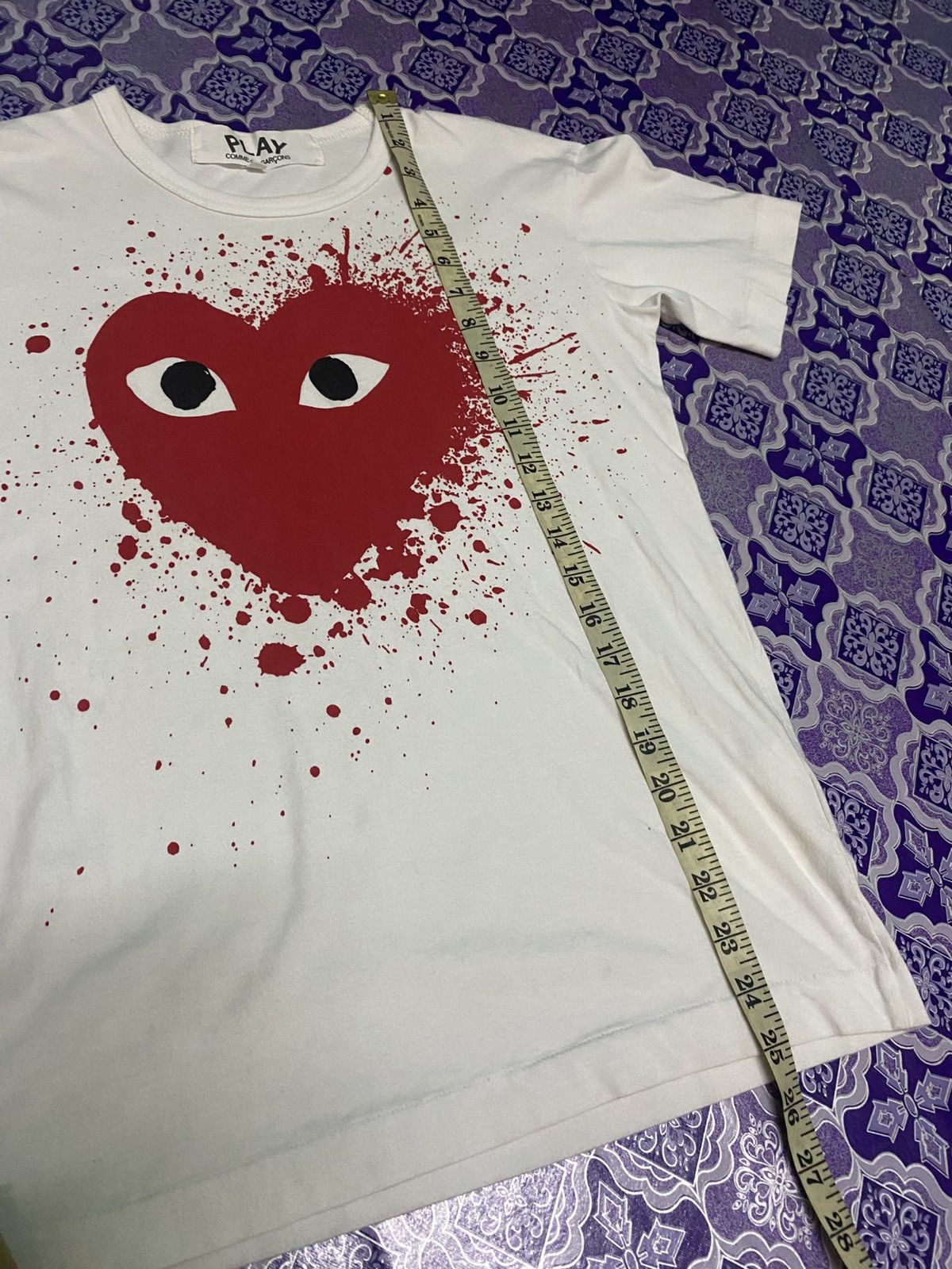 Comme des Garcons Comme des Garçons PLAY Red Heart Splatter Graphic Tee –White Size US S / EU 44-46 / 1 - 9 Thumbnail