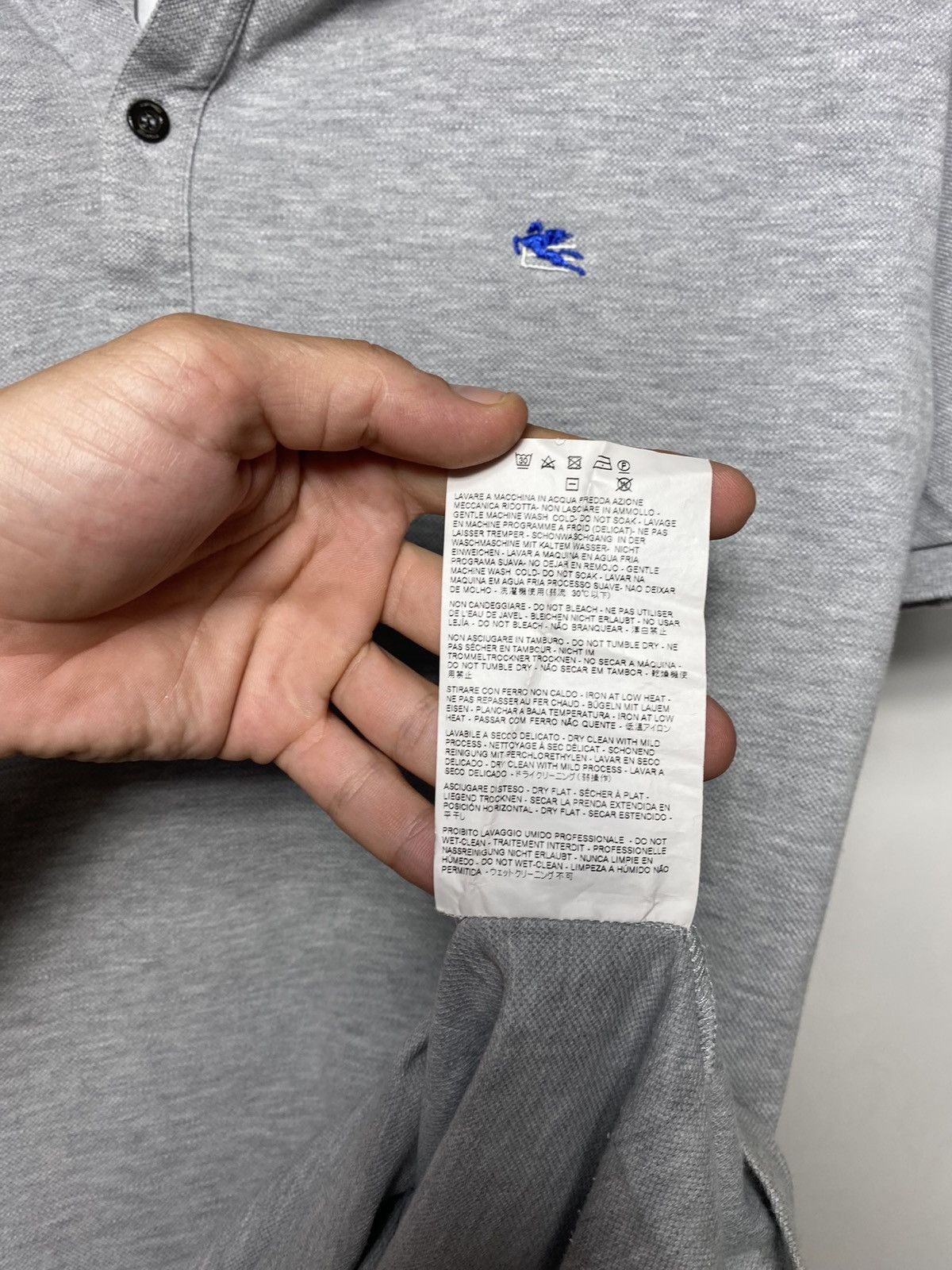 Etro ETRO MILANO luxury classic grey polo shirt tee rare old Size US XXL / EU 58 / 5 - 9 Thumbnail