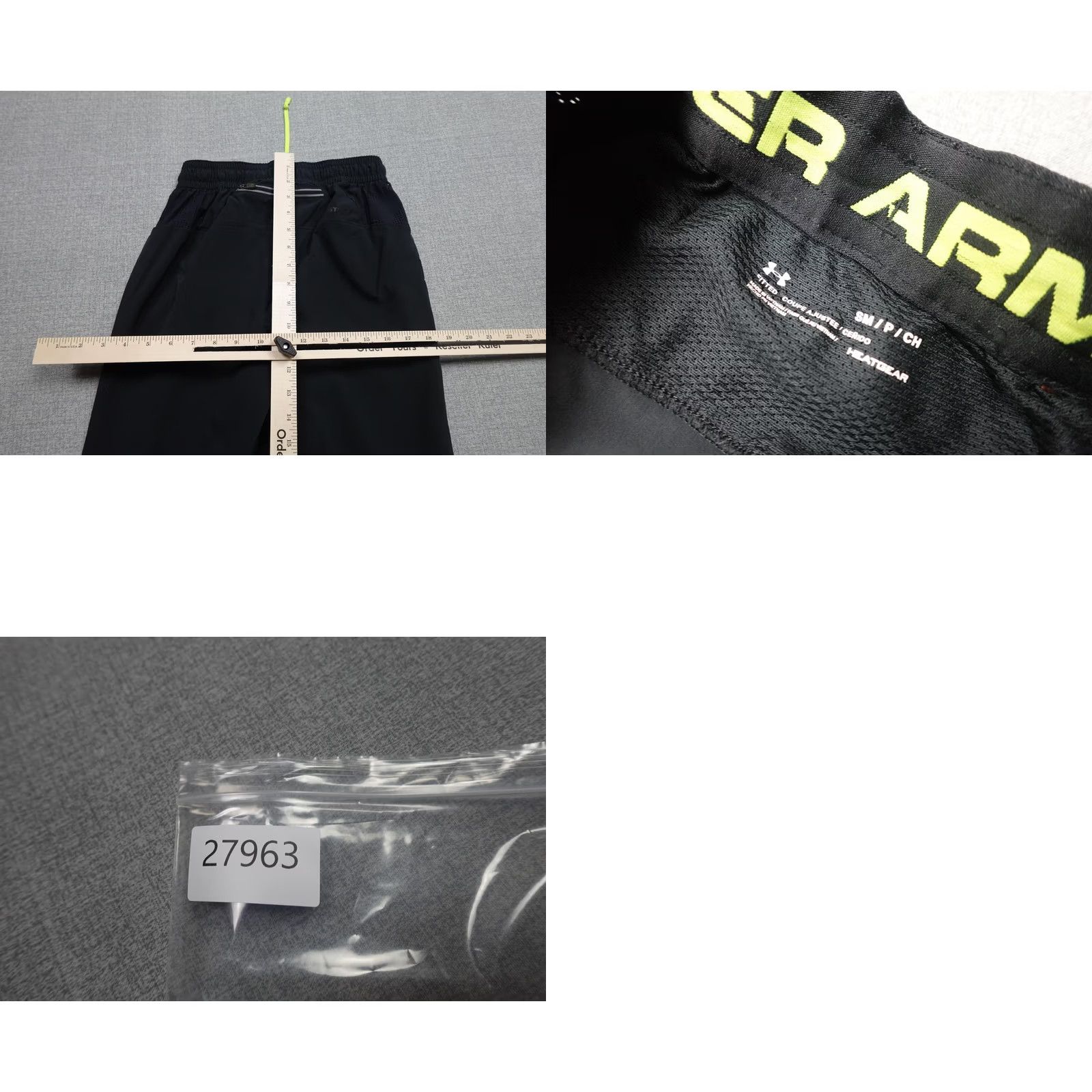 Under Armour Under Armour HeatGear Track Pants Mens Small Black Ventilated Zip Pocket Running Size US 29 - 8 Thumbnail
