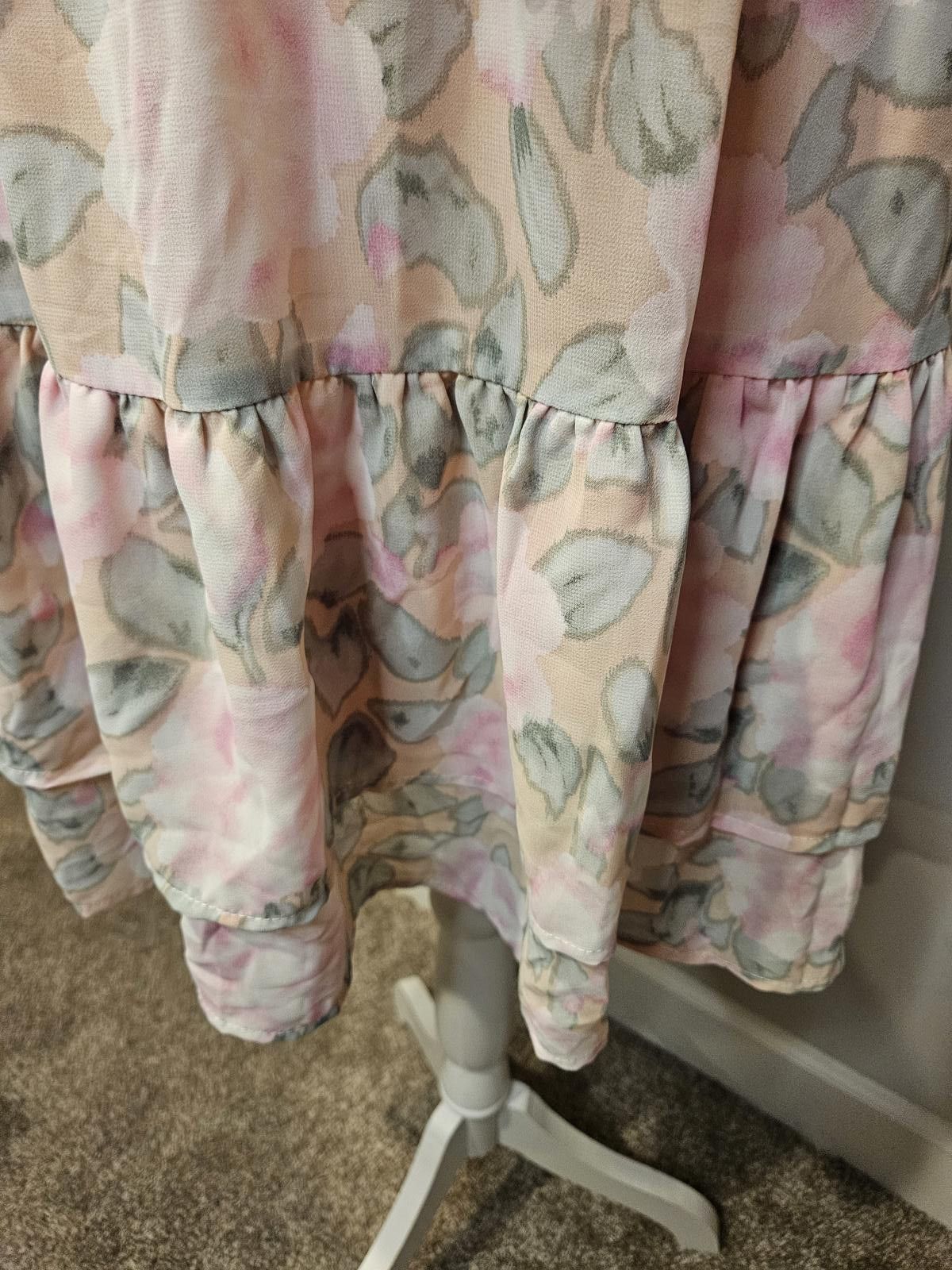 Designer Chicsoul "Lets Go Out Tonight Dress" In Blush Floral #447 Size XXL / US 16-18 / IT 52-54 - 6 Thumbnail