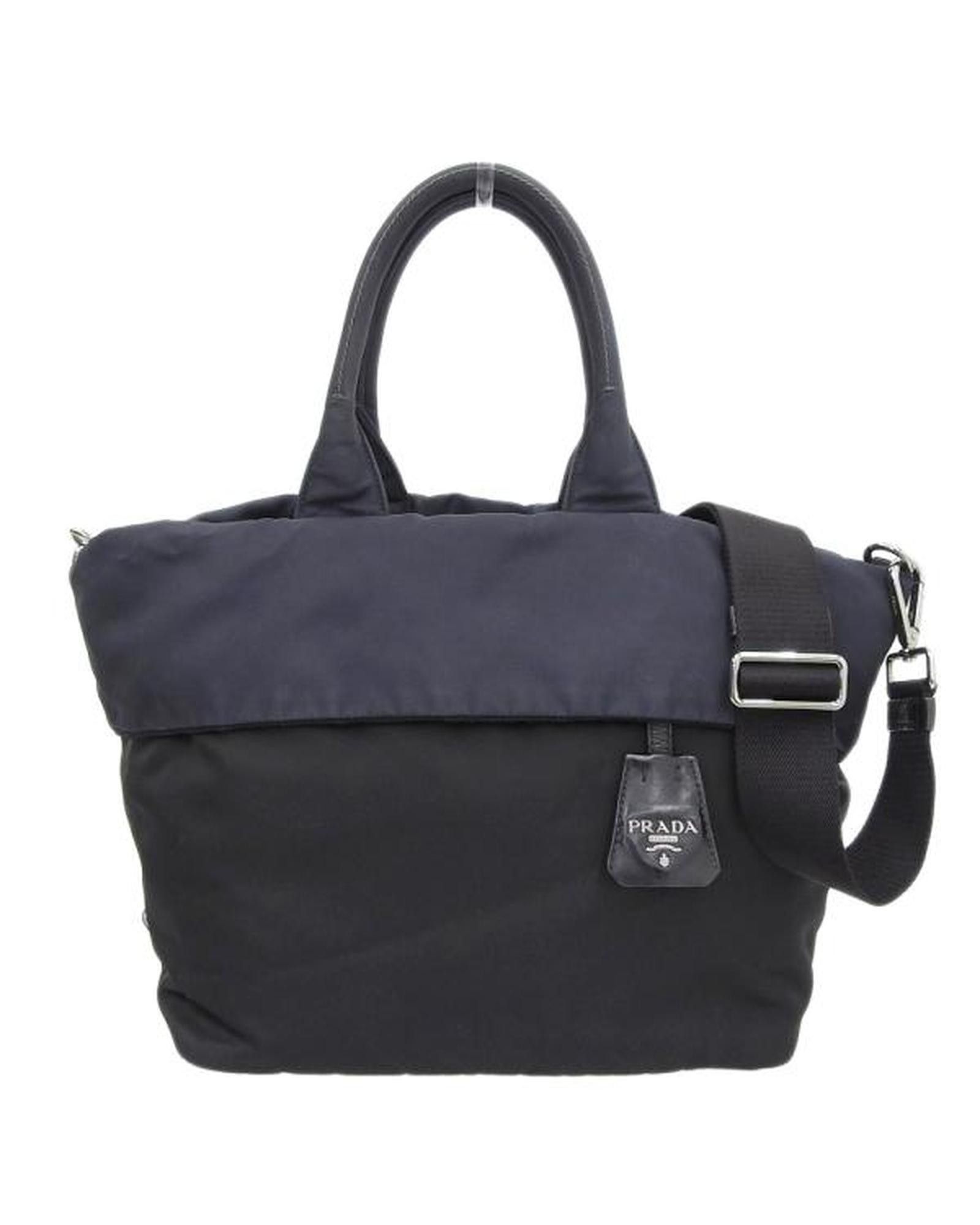 image of Prada Reversible Black Tote Bag, Women's