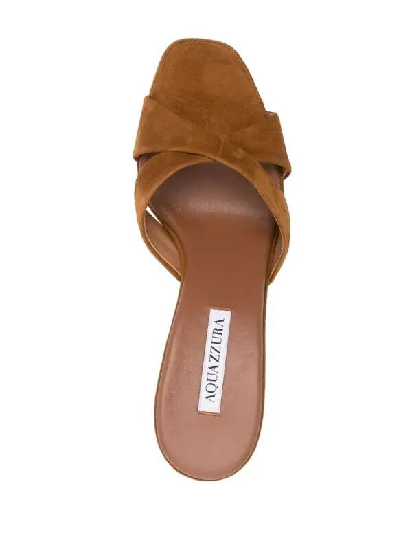 Aquazzura o1y0725 Suede Mules in Brown Size US 7 / IT 37 - 4 Thumbnail