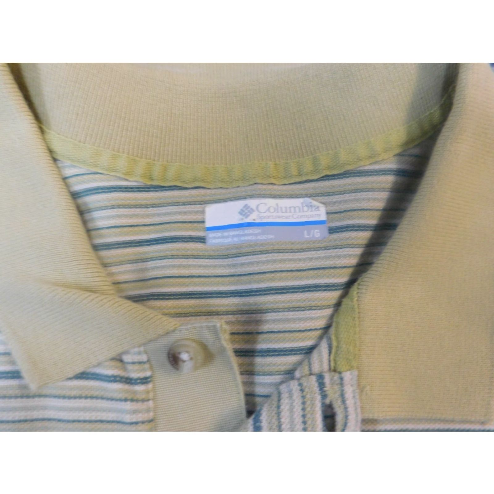 Vintage Columbia Polo Shirt Mens L Green Striped Short Sleeve Cotton Knit Regular Fit Logo 90s Fishing Size US L / EU 52-54 / 3 - 4 Thumbnail