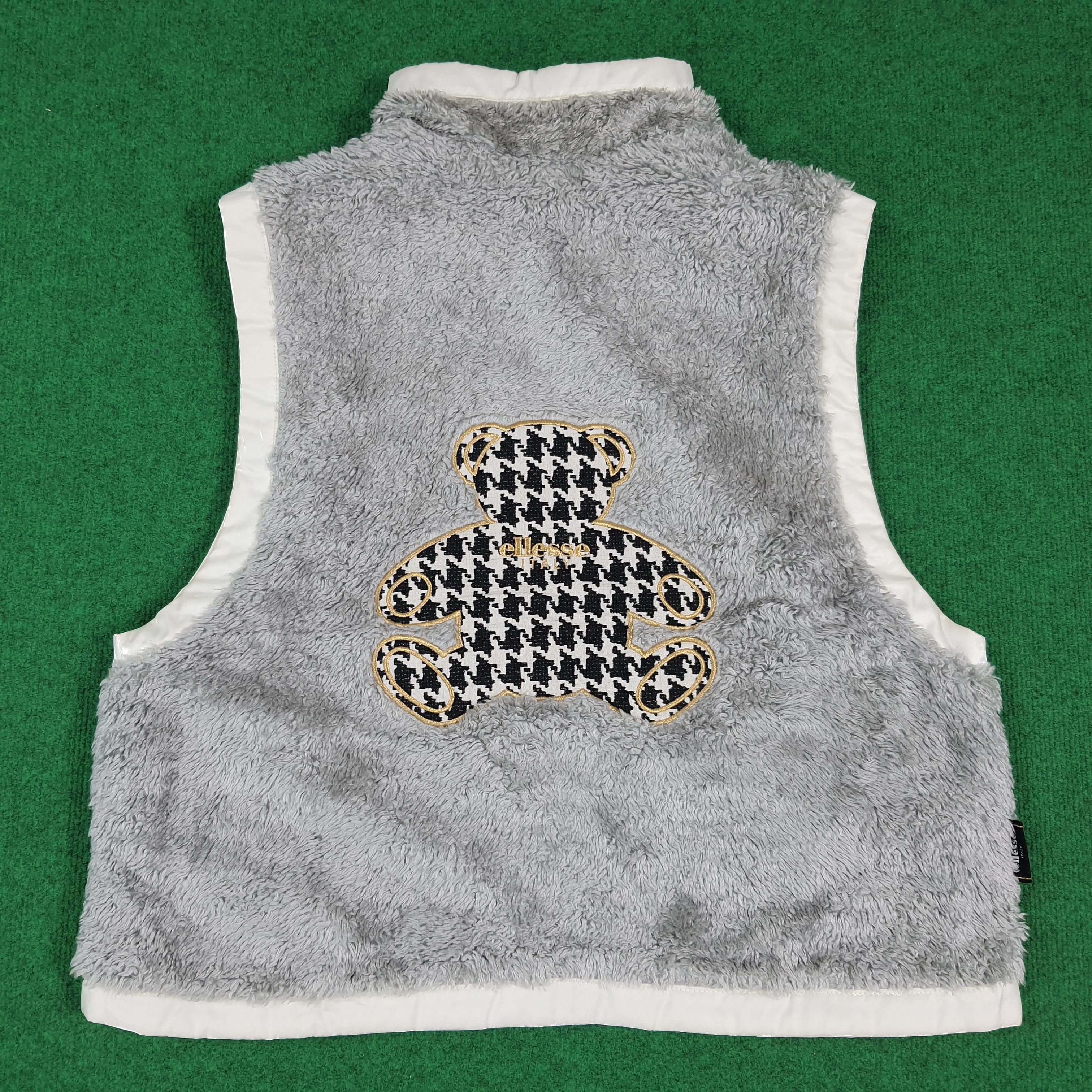 Ellesse Vintage Ellesse Reversible Fleece Vest Houndstooth C283N15 Size L / US 10 / IT 46 - 6 Thumbnail