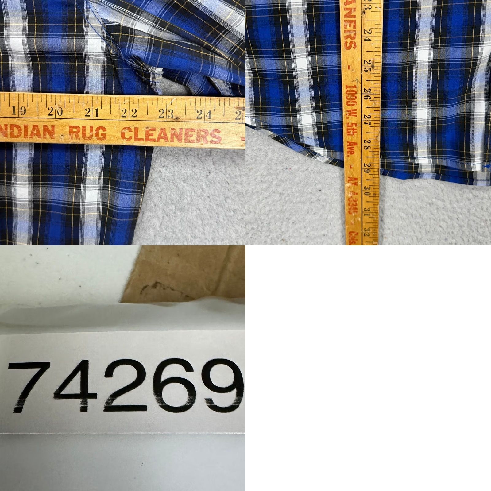 Levi's Levi's Button-Up Shirt Mens Large Blue Black Plaid Long Sleeve Stretch NEW Size US L / EU 52-54 / 3 - 8 Thumbnail