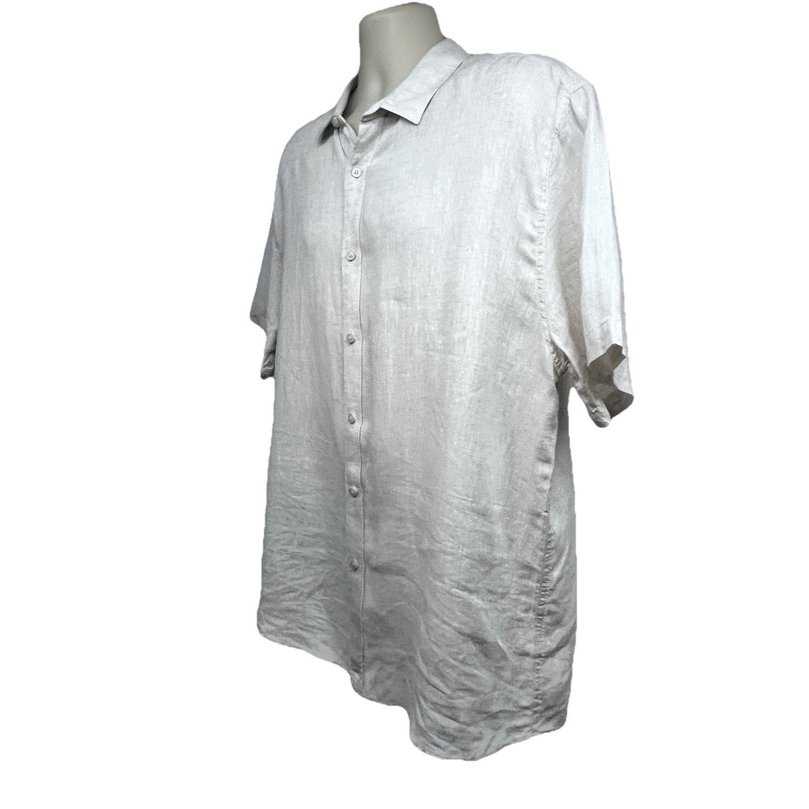 Vintage Free Line Athens Beige Linen Button Up Casual Shirt XL Size US XL / EU 56 / 4 - 3 Thumbnail