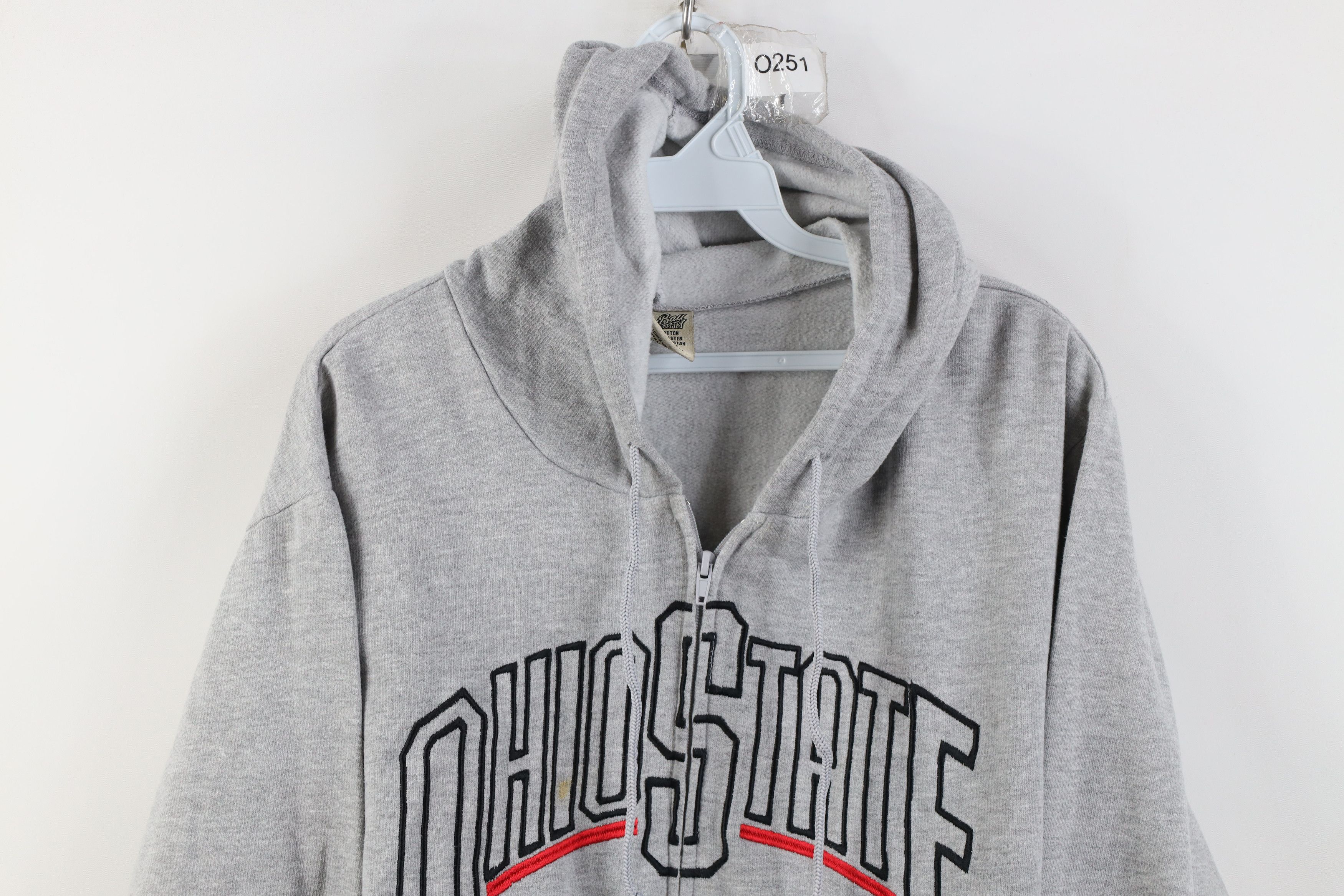 Vintage Vintage 90s Letter Ohio State University Full Zip Hoodie Size US M / EU 48-50 / 2 - 2 Thumbnail
