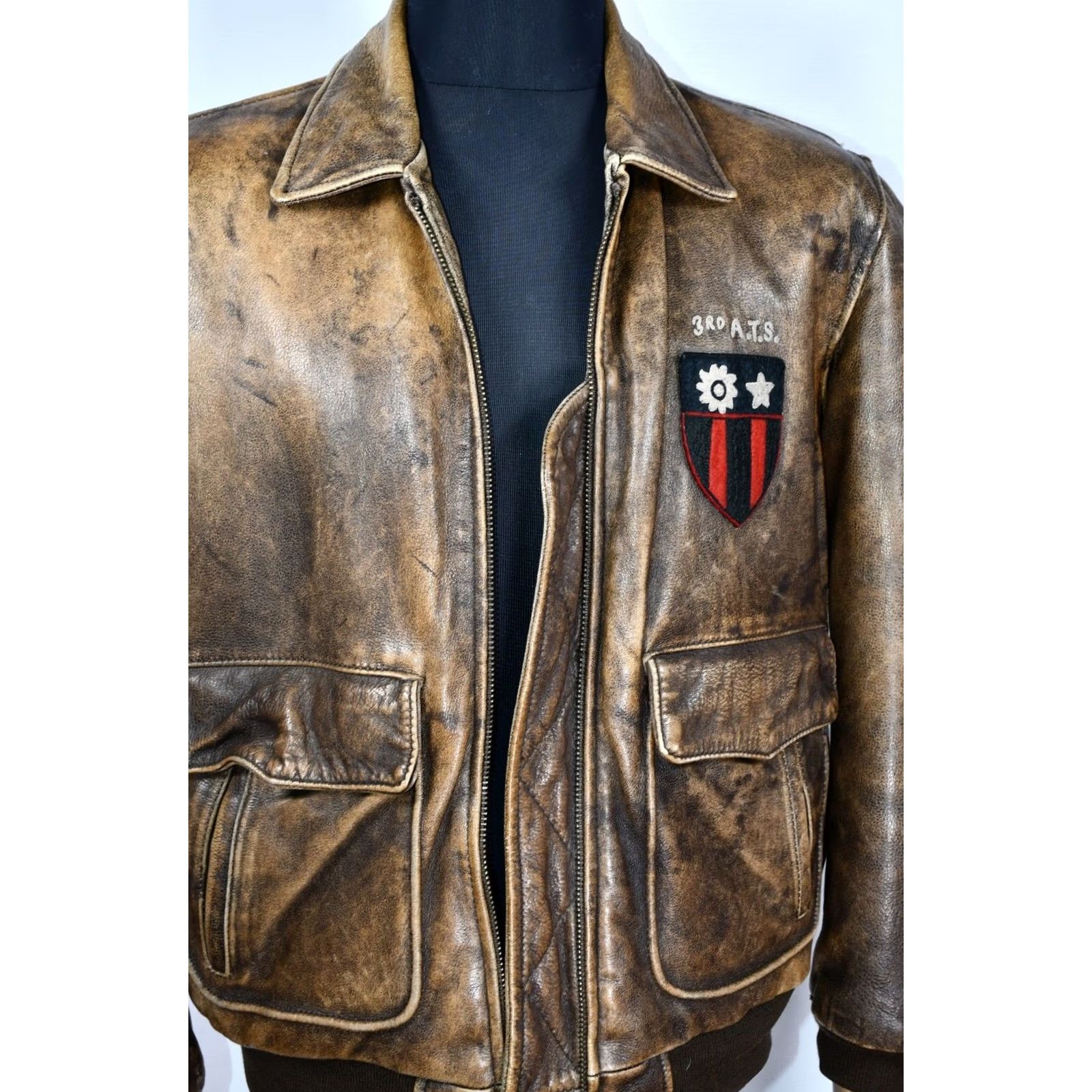 Vintage Chevignon Jacket Bomber Leather Brown L Mens Vintage Flight Shirt Jackethood? Size US L / EU 52-54 / 3 - 5 Thumbnail