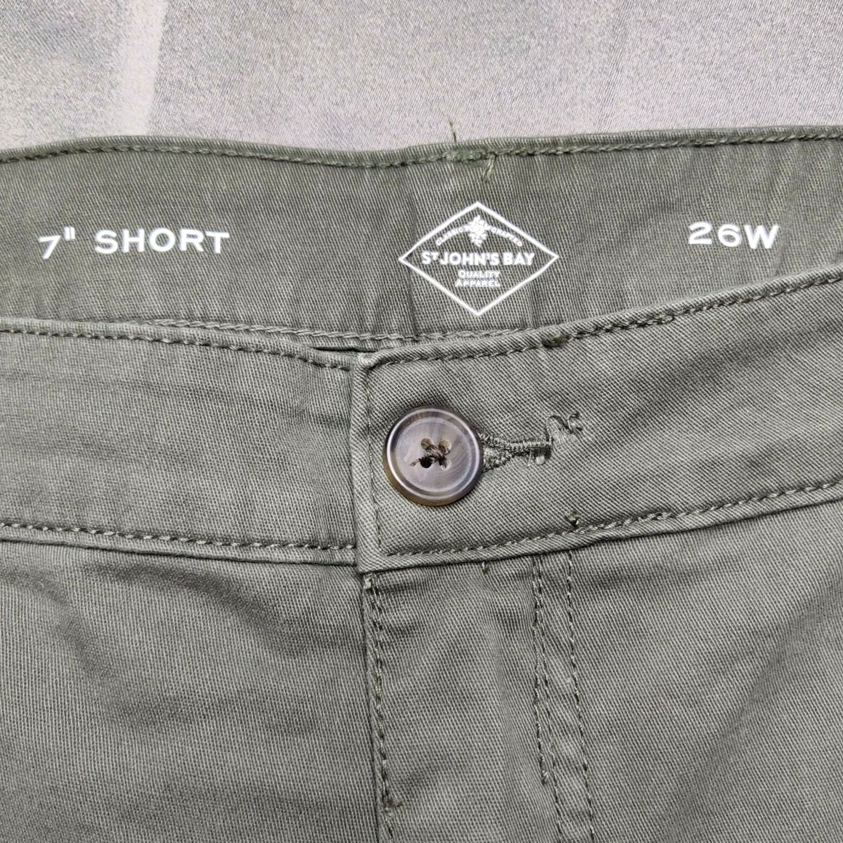 Vintage St John's Bay Women Plus 26W Oregano Green Mid-Rise 7" Twill Shorts NEW Size 26" / US 2 / IT 38 - 4 Thumbnail