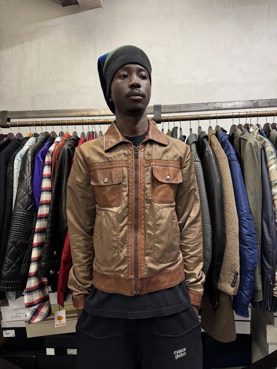 Maison Margiela 2000s Maison Martin Margiela Brown & Khaki Hybrid Leather Jacket Size US XS / EU 42 / 0 - 3 Thumbnail