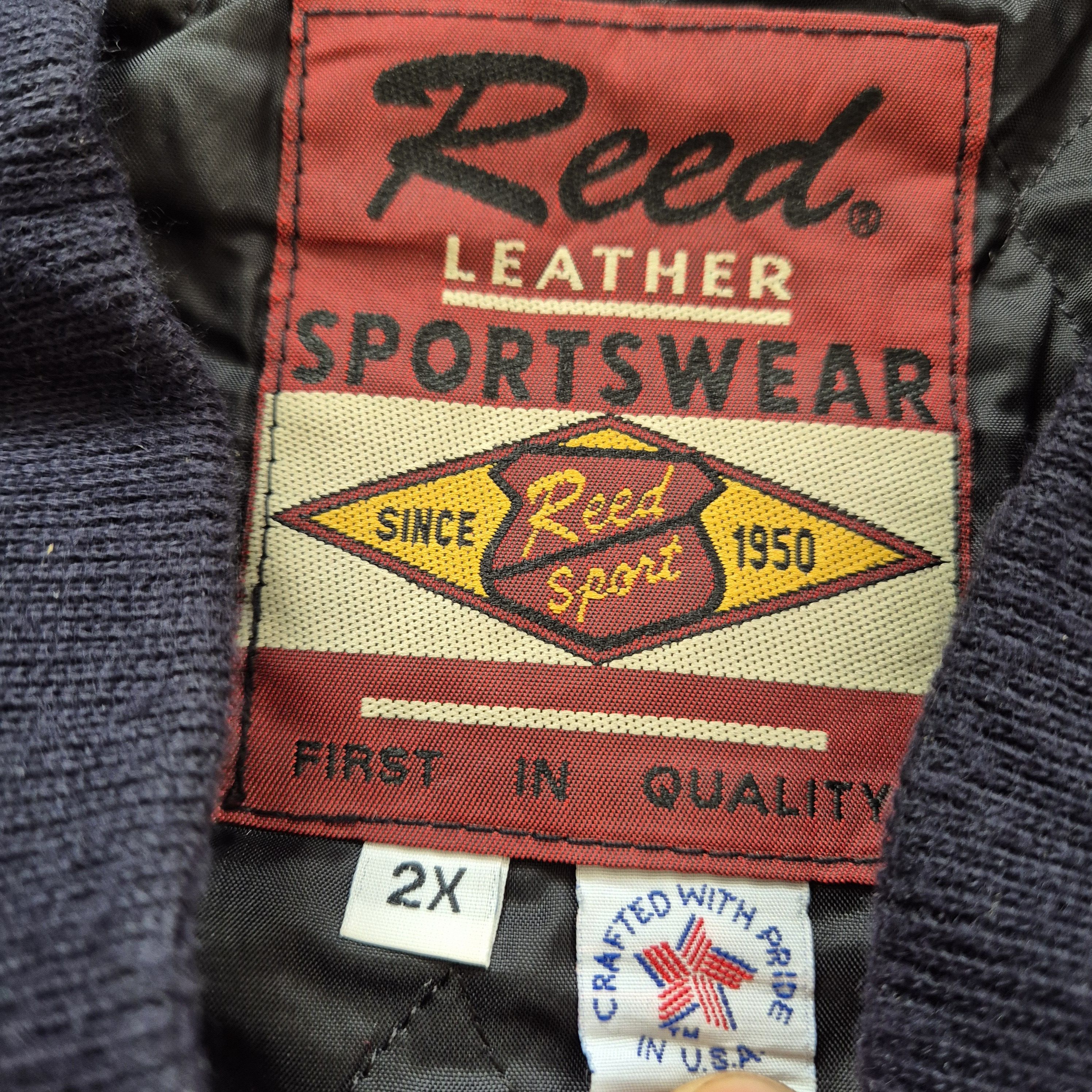 Reed Reed Leather Varsity Jacket Wool Leather, Premium Vintage Size US XXL / EU 58 / 5 - 4 Thumbnail