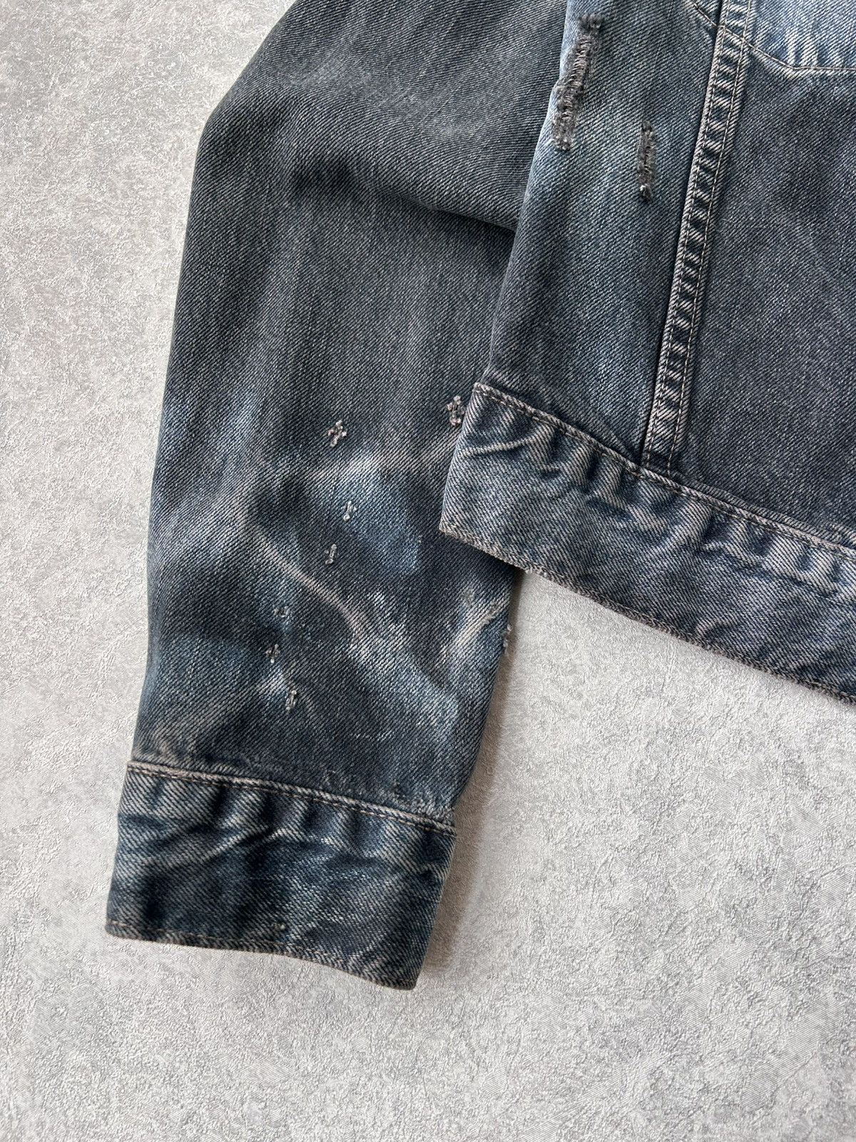Levi's L.G.B Style Levi’s 73695 Distressed Y2K Full Zip Trucker Size M / US 6-8 / IT 42-44 - 12 Thumbnail