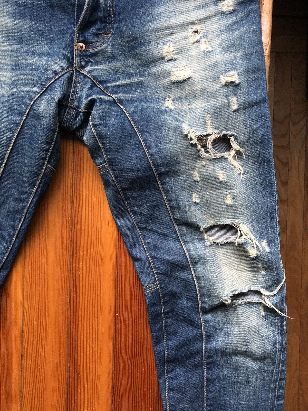 Dsquared2 DSQUARED2 Crazy Distressed Anchor Biker Jeans Size US 31 - 4 Thumbnail