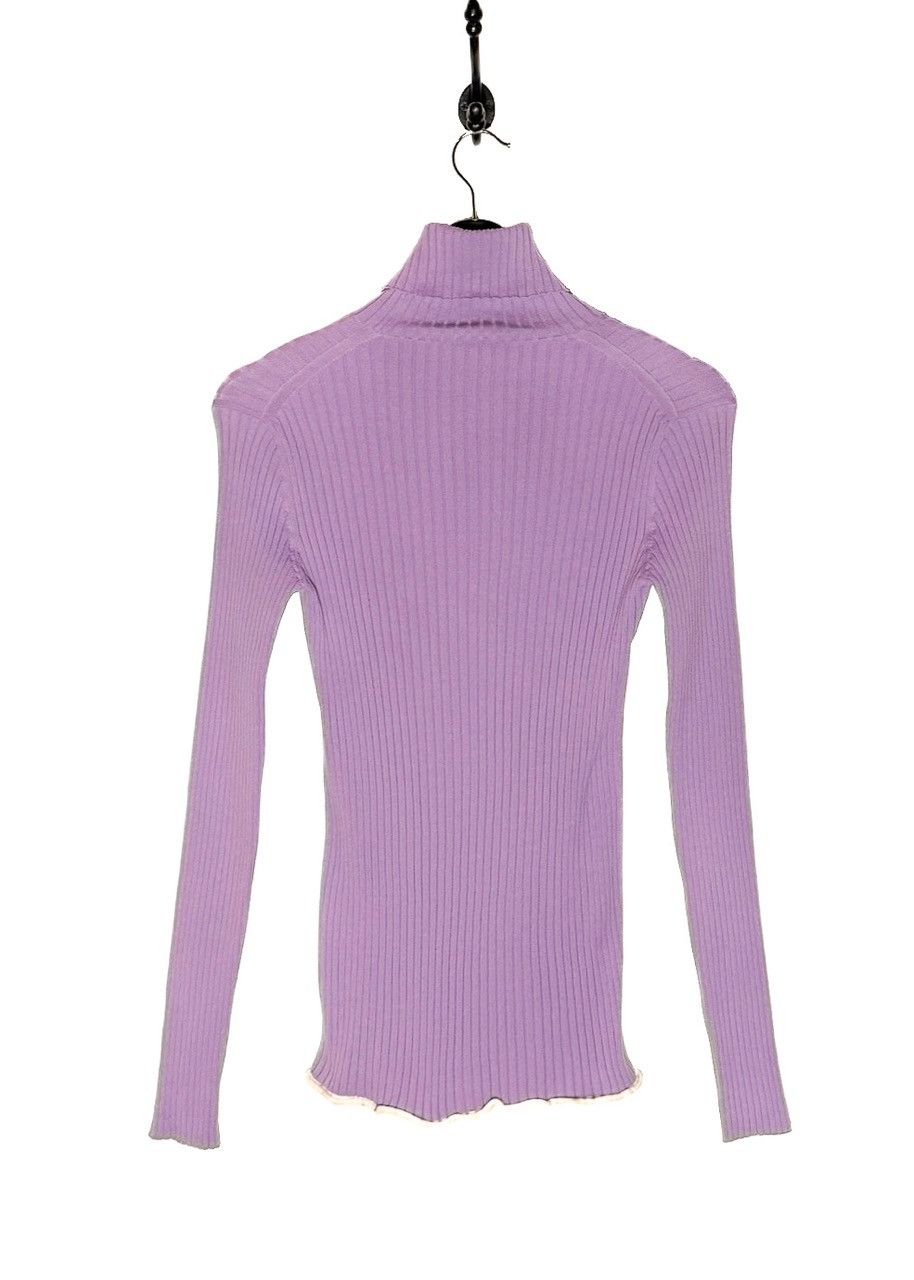 Louis Vuitton Louis Vuitton 2015 Purple LV Logo Ribbed Turtleneck Sweater Size M / US 6-8 / IT 42-44 - 4 Thumbnail