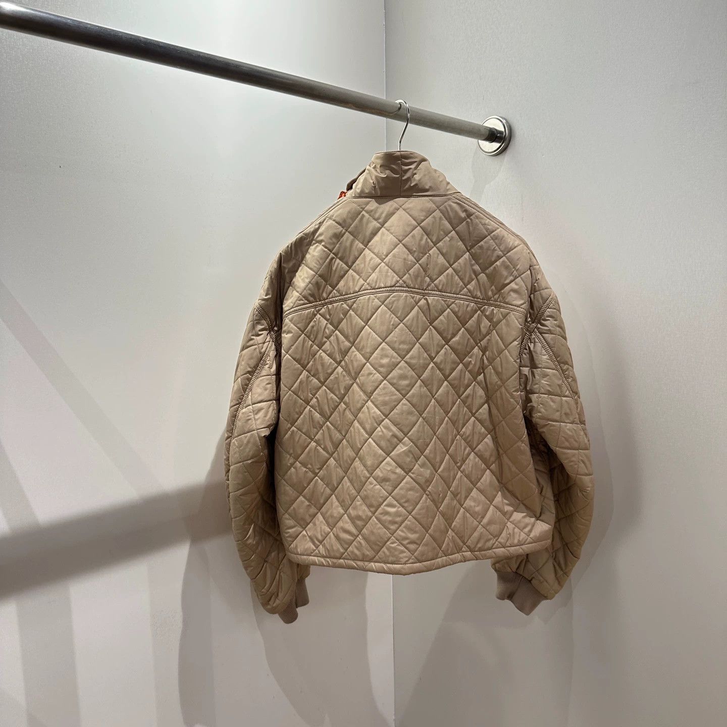 Hermes Hermes may608 Khaki Quilted Orange Buckle Padded Jkt 38 Size S / US 4 / IT 40 - 2 Thumbnail
