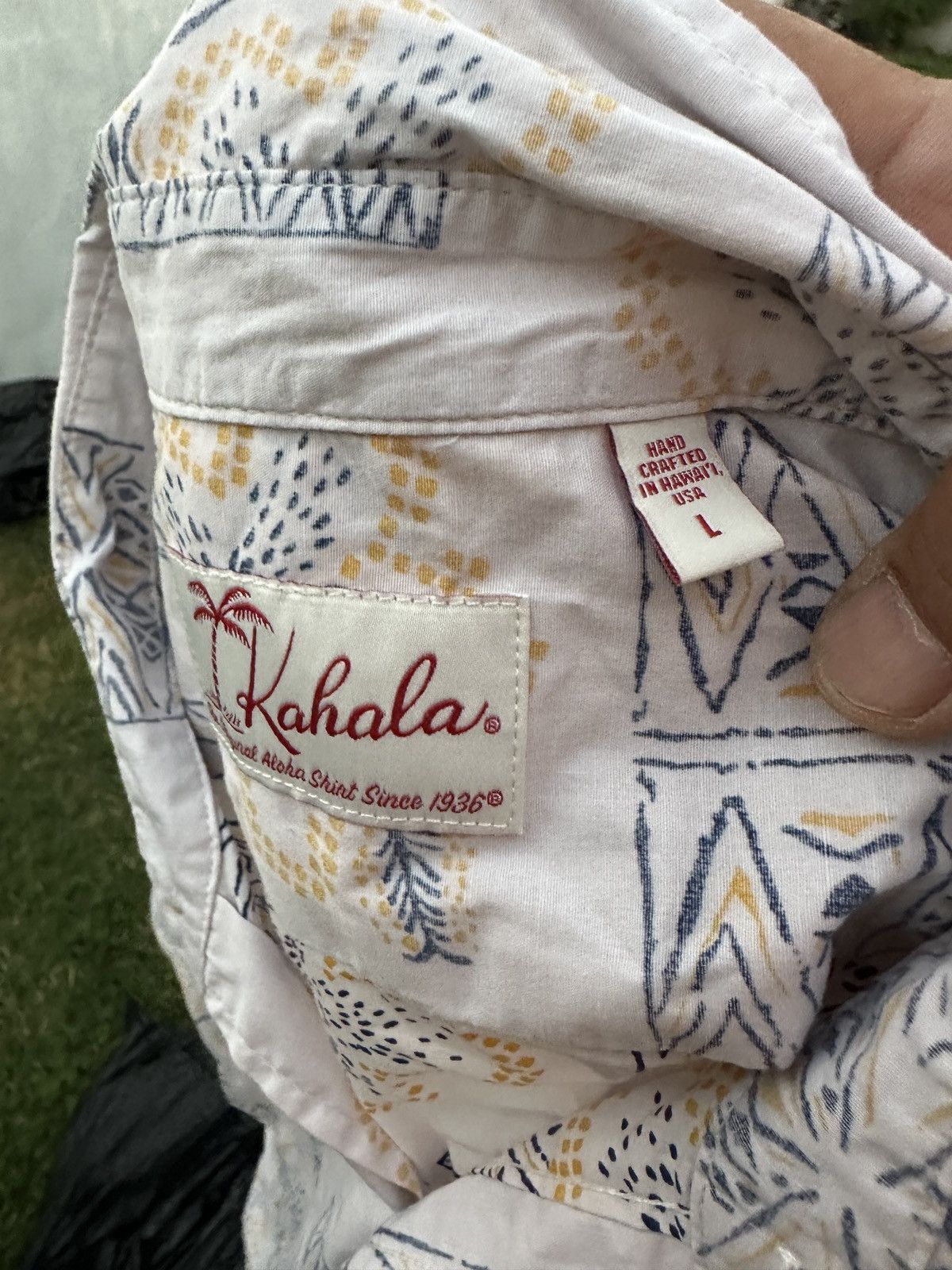 Other PreOwned Kahala Hawaiian Shirt Full Button White Men's Large Size US L / EU 52-54 / 3 - 4 Thumbnail