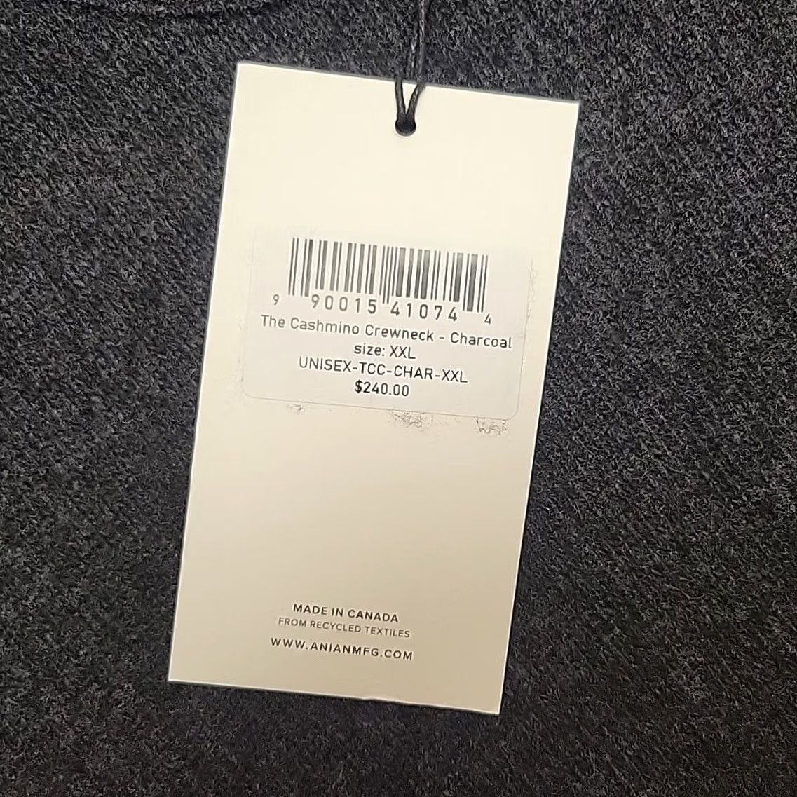 Vintage Anian Sweater Mens 2XL Charcoal Merino Wool Cashmere Blend Cashmino Crewneck NEW Pullover Knit Crew Neck Casual Mens Size US XXL / EU 58 / 5 - 5 Thumbnail