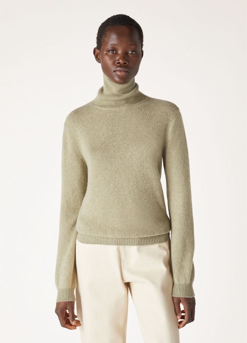 Loro Piana o1srvl11e0725 FAO6884 Turtleneck Cashmere Sweater in Beige Size S / US 4 / IT 40 - 2 Thumbnail