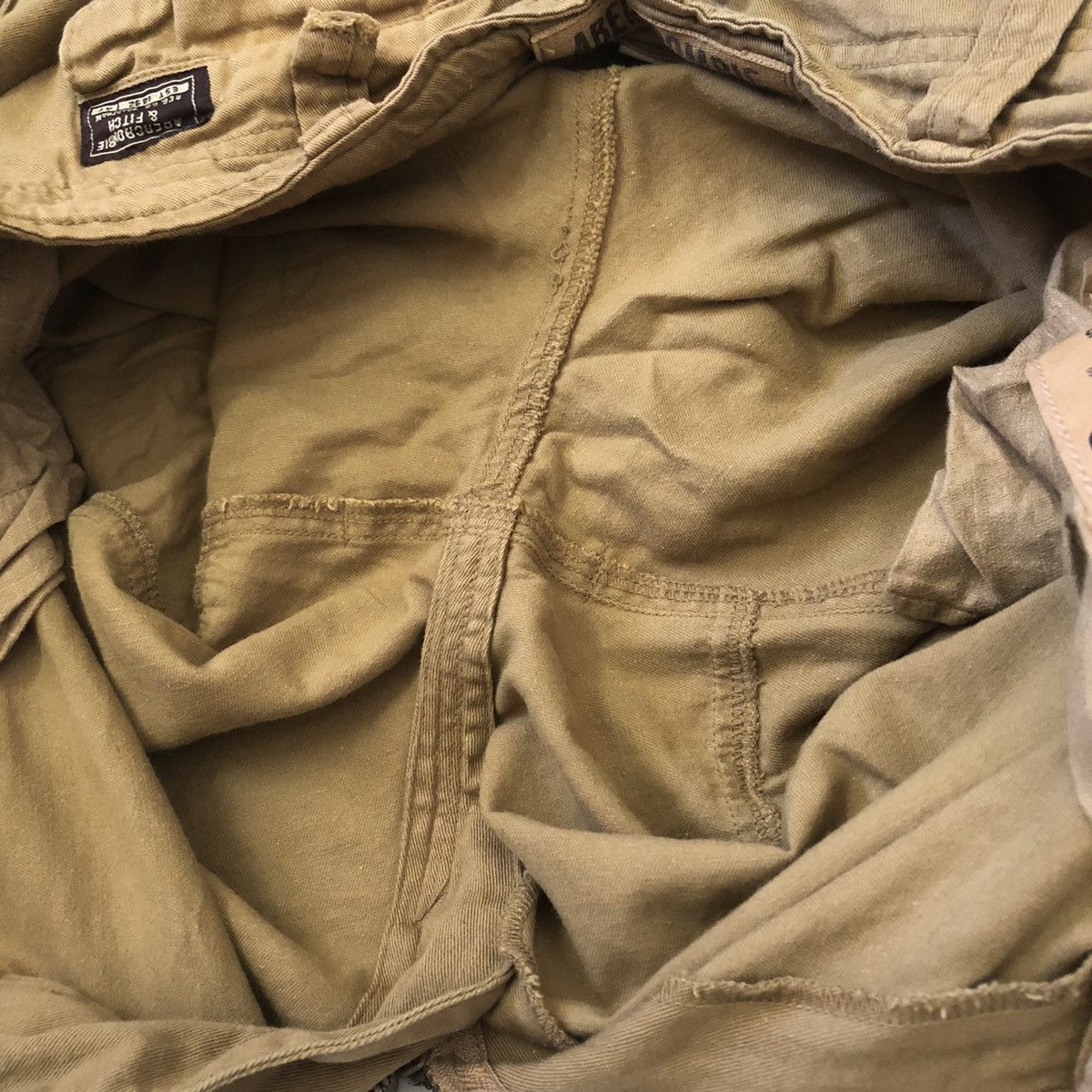Abercrombie Heavy Destruction Stone Wash Cargo Tech Pants