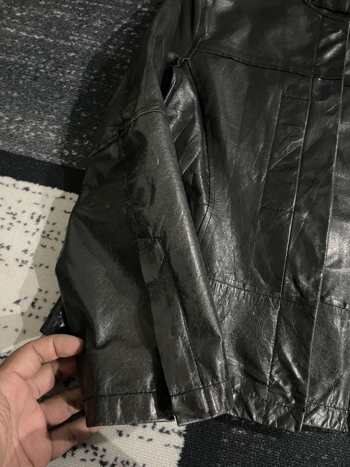 Yohji Yamamoto Vintage WXYZ Workshop Leather Jacket Size XS / US 0-2 / IT 36-38 - 7 Thumbnail