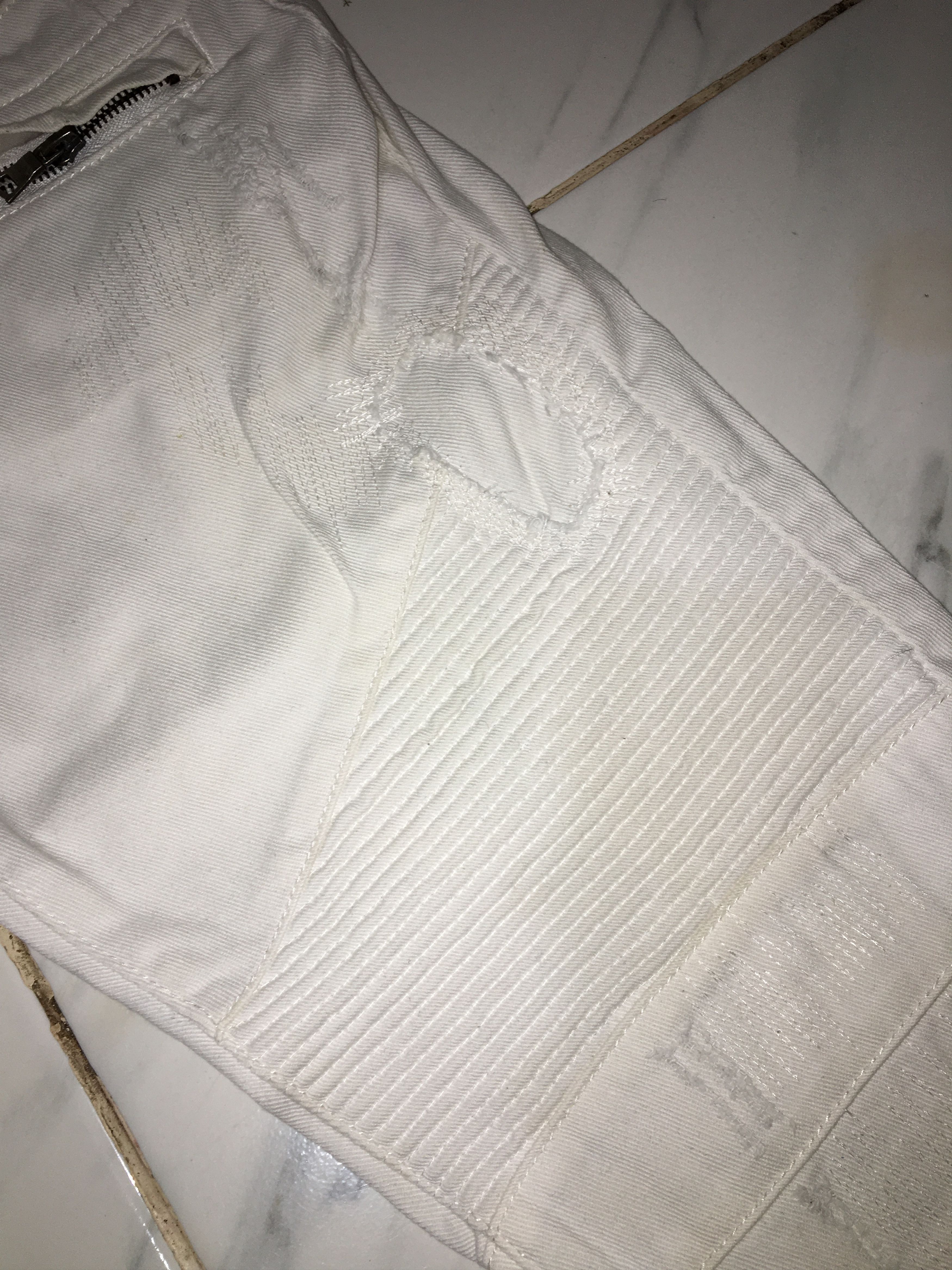In The Attic In The Attic Biker White Denim Pants Size US 29 - 15 Thumbnail