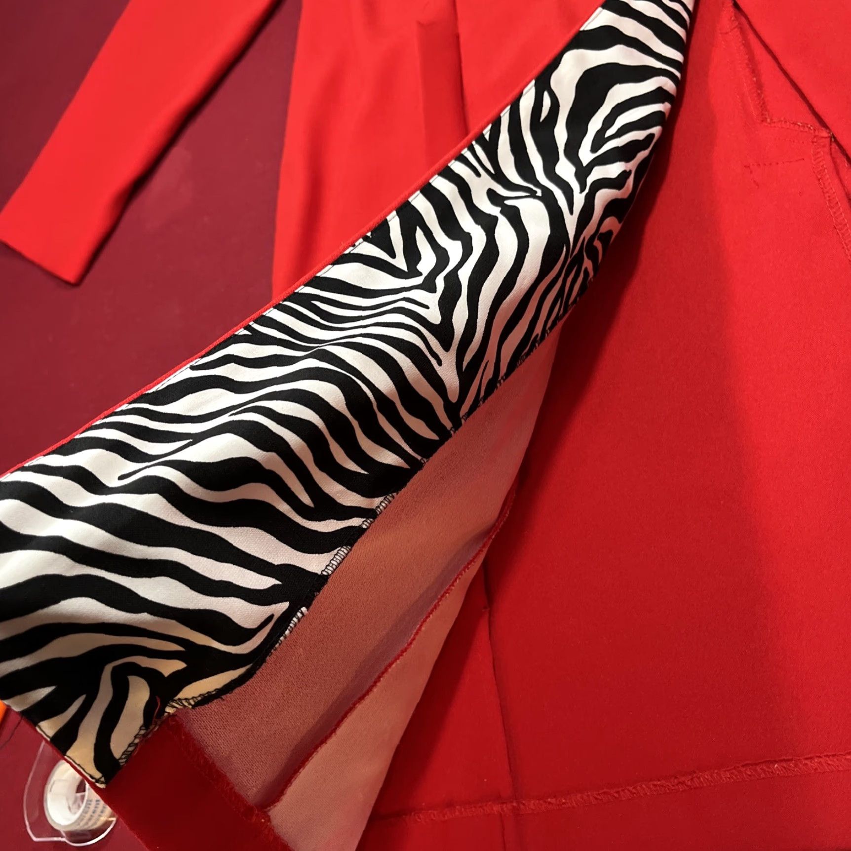 Vintage VIRGO WOMAN 2XL Long Red Button Jacket Duster Zebra Print Lining Trench Coat Unisex Adults Size XXL / US 16-18 / IT 52-54 - 5 Thumbnail