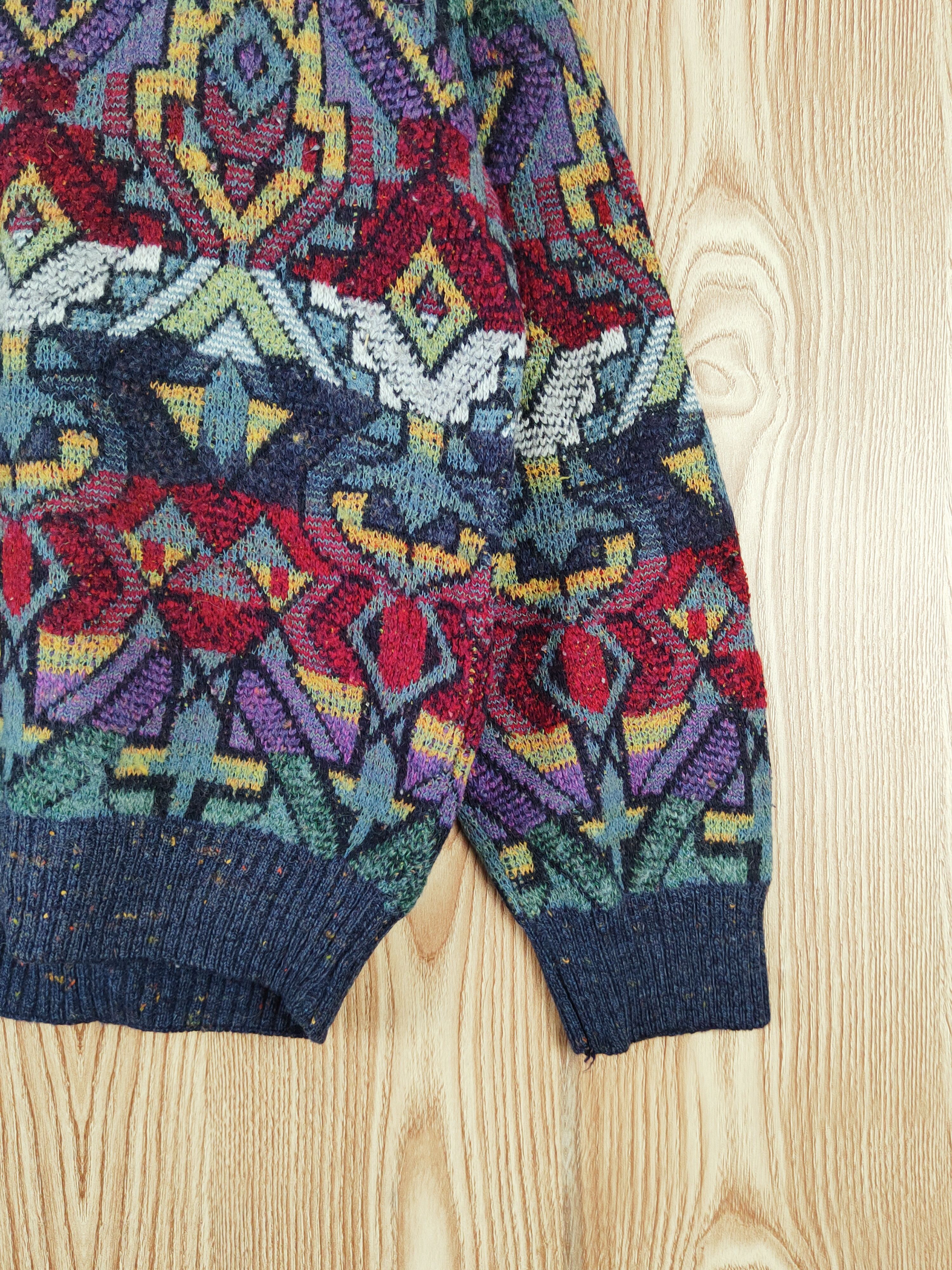 Japanese Brand College Mix Color art Knitwear Sweatshirts #W160 Size US L / EU 52-54 / 3 - 6 Thumbnail
