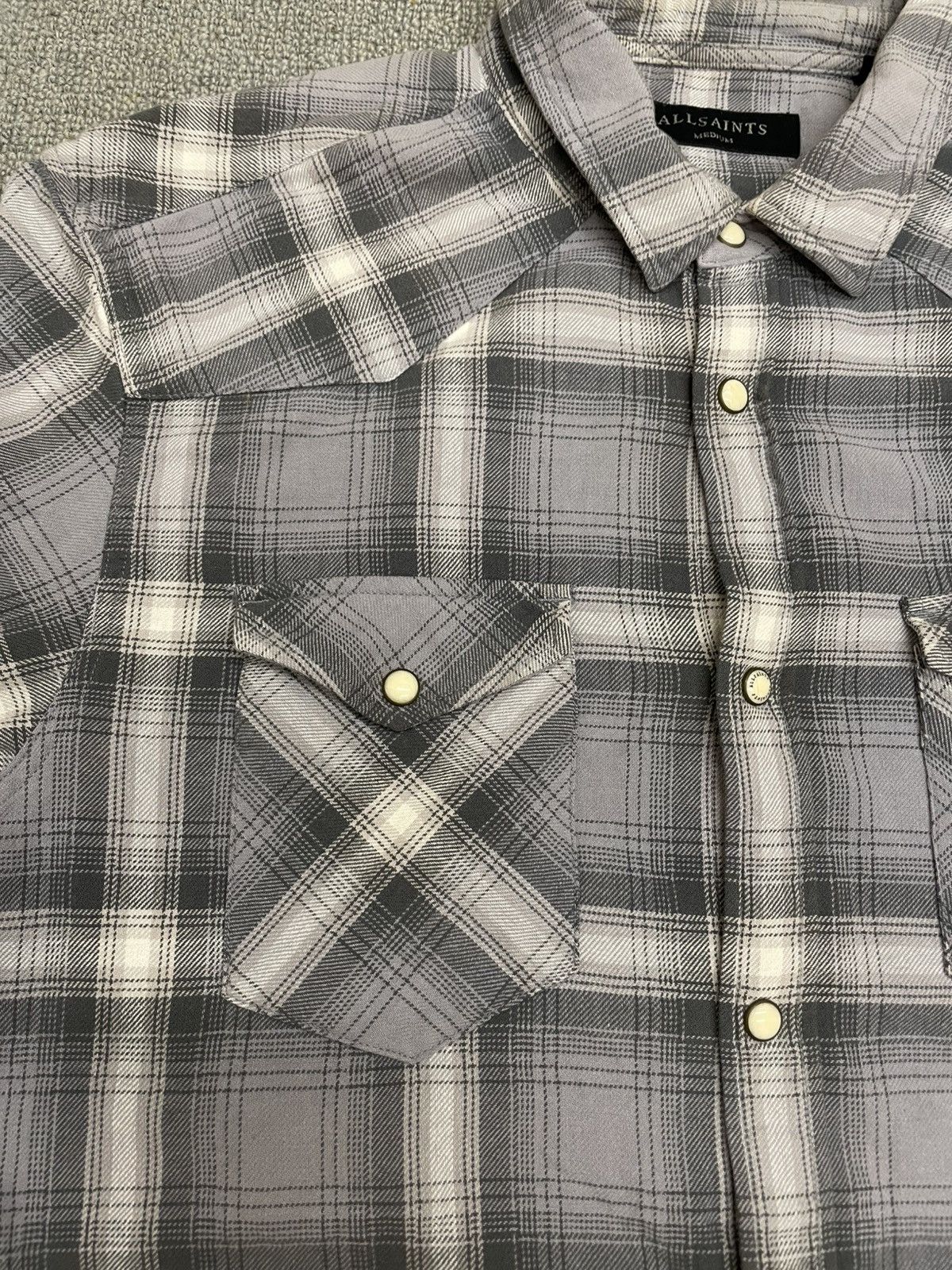 Allsaints AllSaints Checkered Long Sleeve Shirt Size US M / EU 48-50 / 2 - 3 Thumbnail