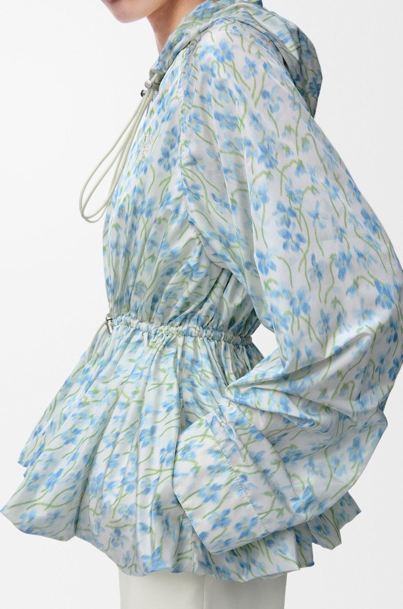 Loewe o1in1g0426 Hooded Jacket in White/Blue Size S / US 4 / IT 40 - 6 Thumbnail