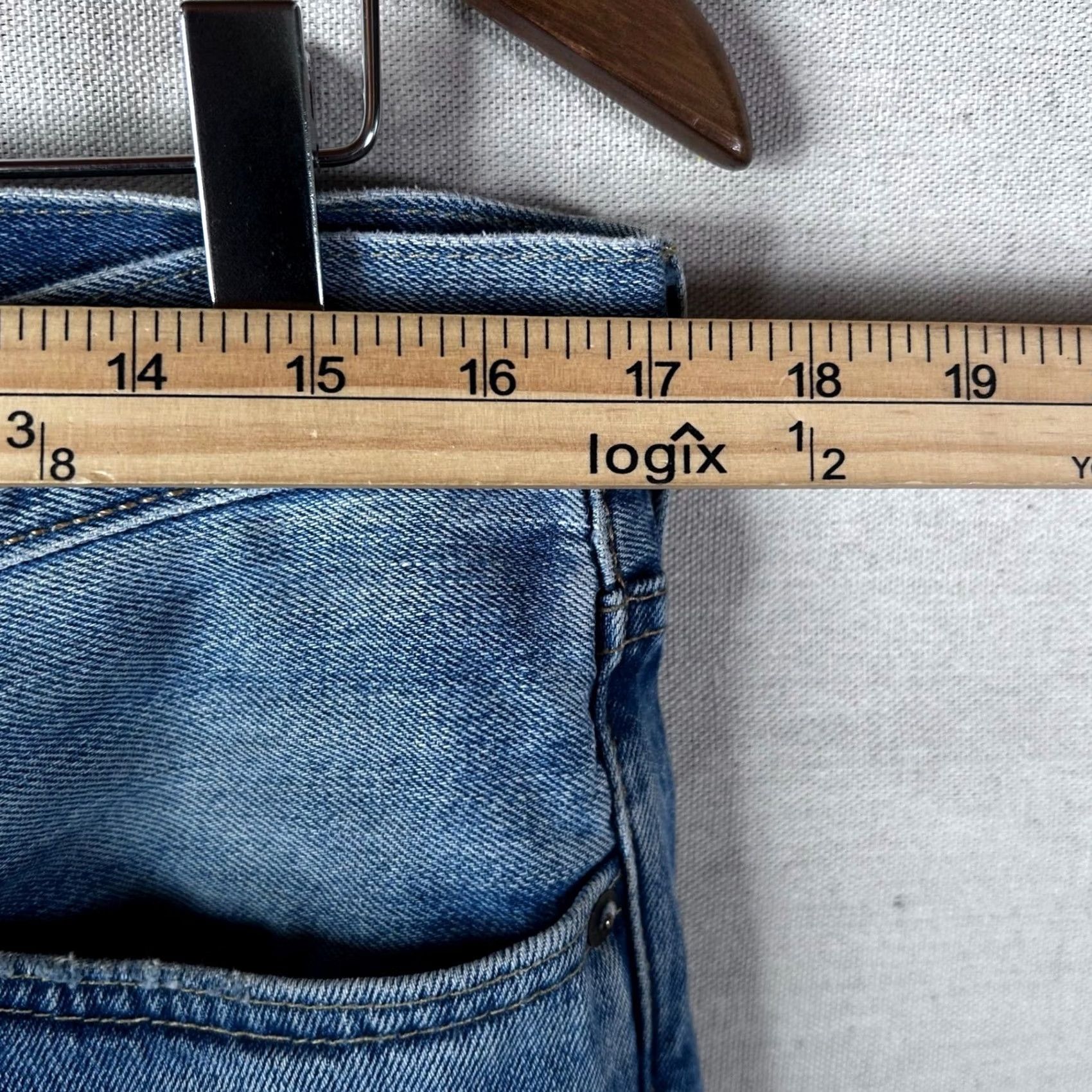 Levi's Levi's 511 Slim Fit Jeans Distressed Patchwork Blue Mens 34x31 Slim Straight Denim Distressed Pockets Patch Repair Size US 34 / EU 50 - 3 Thumbnail