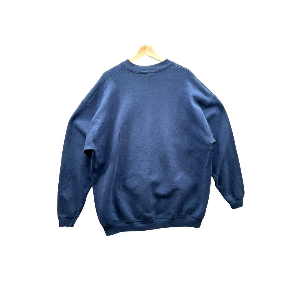 Vintage × Wilson 1990's Wilson Distressed Navy Logo Crewneck Size US XXL / EU 58 / 5 - 2 Thumbnail