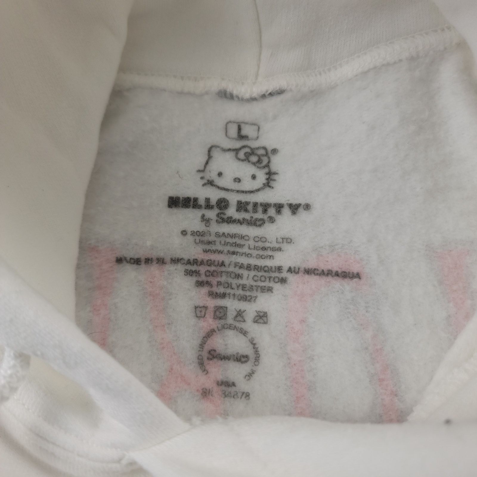 SAYHELLO Hello Kitty Sanrio Unisex Hoodie White Sz L (576) Size L / US 10 / IT 46 - 4 Thumbnail
