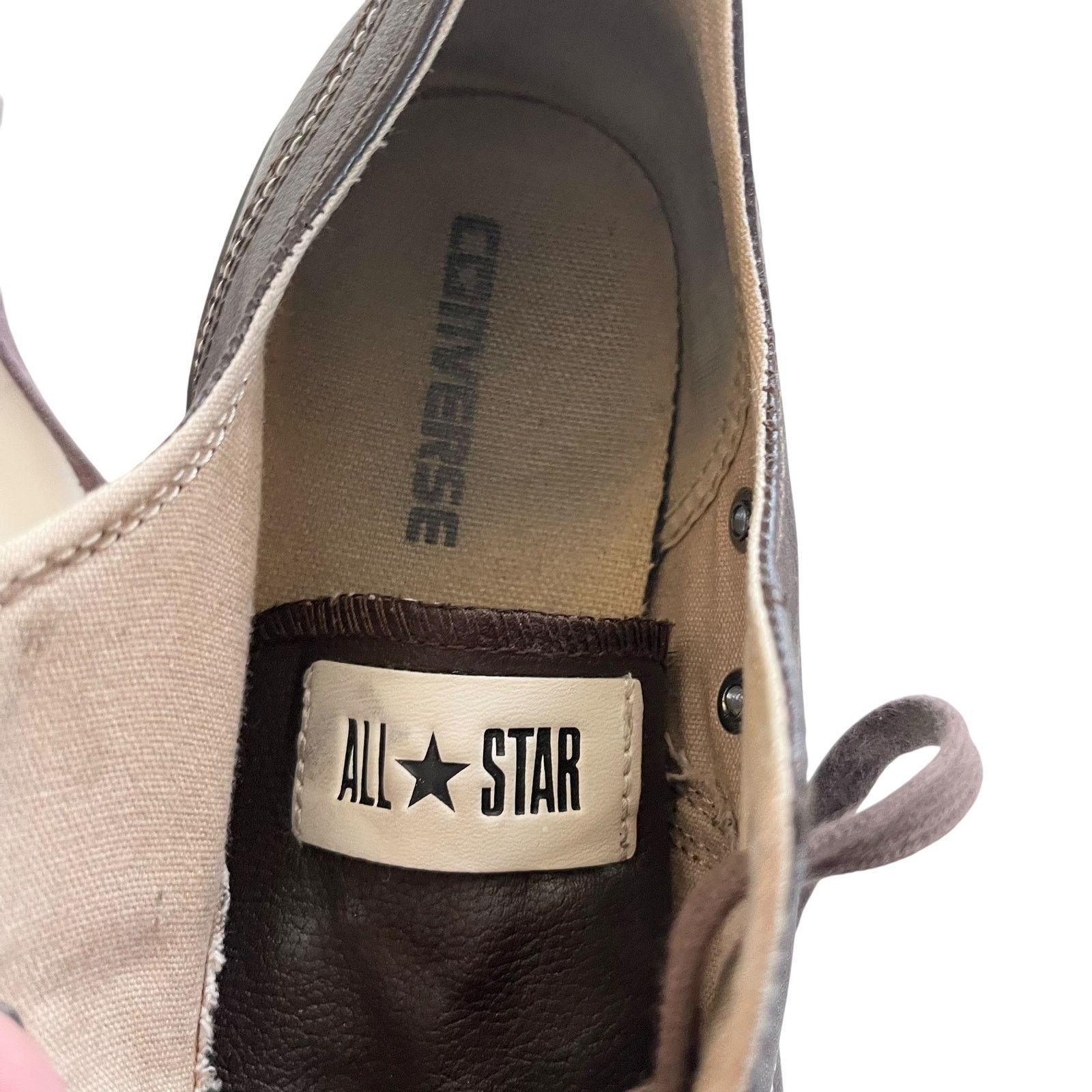 Converse Converse Unisex Brown Leather Lace Up Low Top Sneaker Size US 10 / EU 43 - 7 Thumbnail