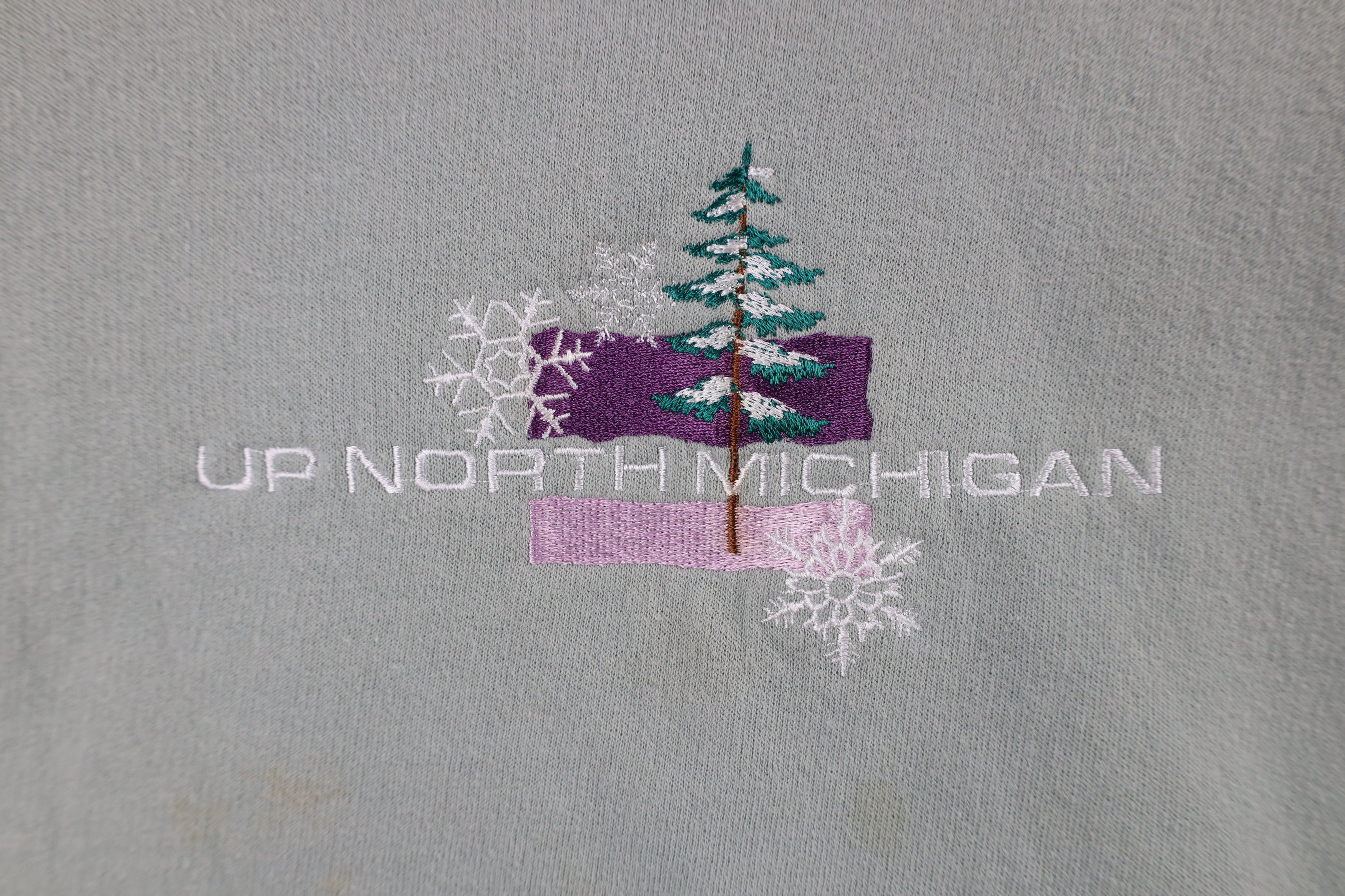 Vintage Vintage 90s Streetwear Michigan Snowflake Sweatshirt Mint Size US XXL / EU 58 / 5 - 4 Thumbnail