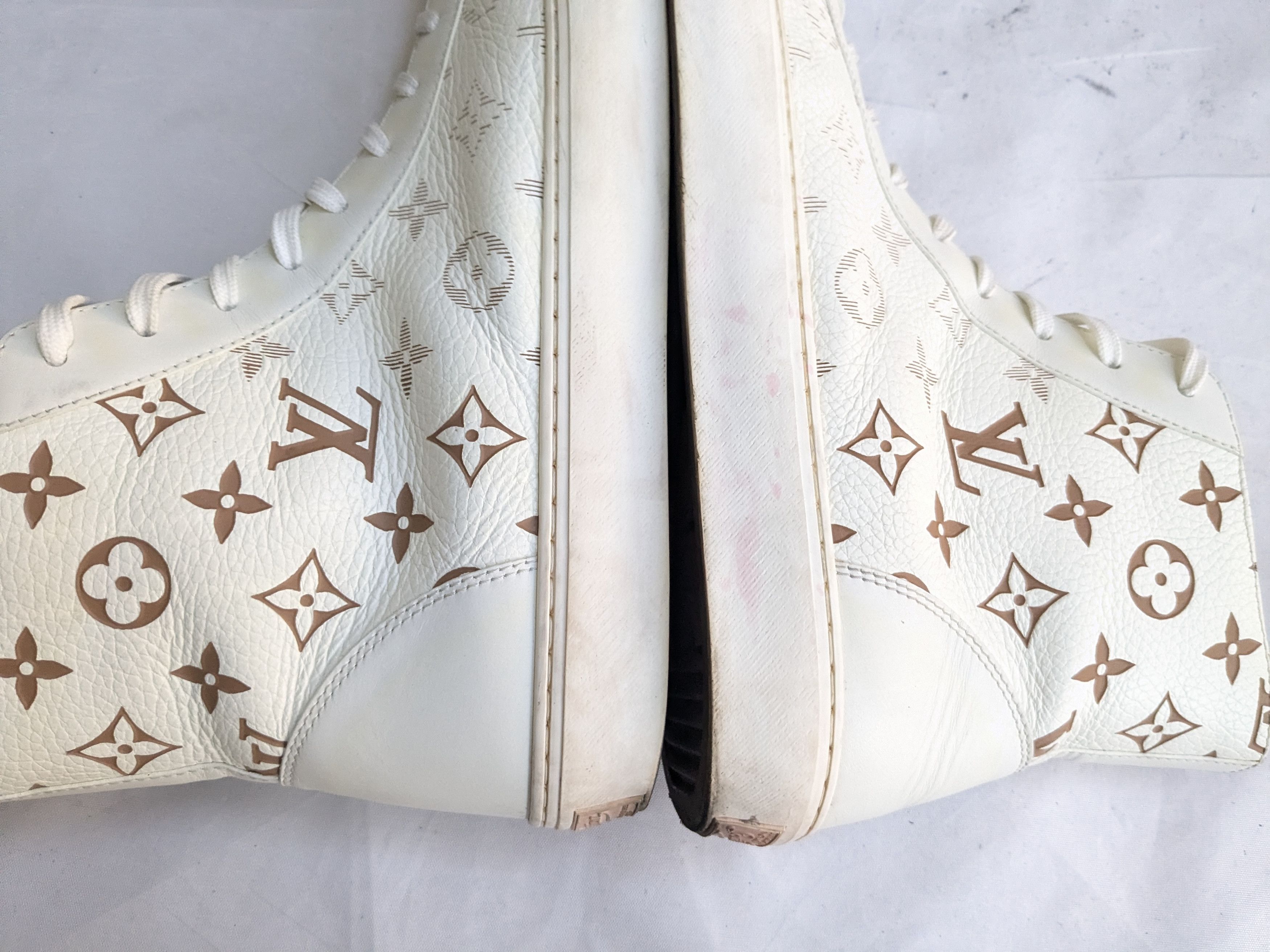 Louis Vuitton Louis Vuitton Sneakers White 10 Monogram Logo High Tops Size US 10 / EU 43 - 7 Thumbnail