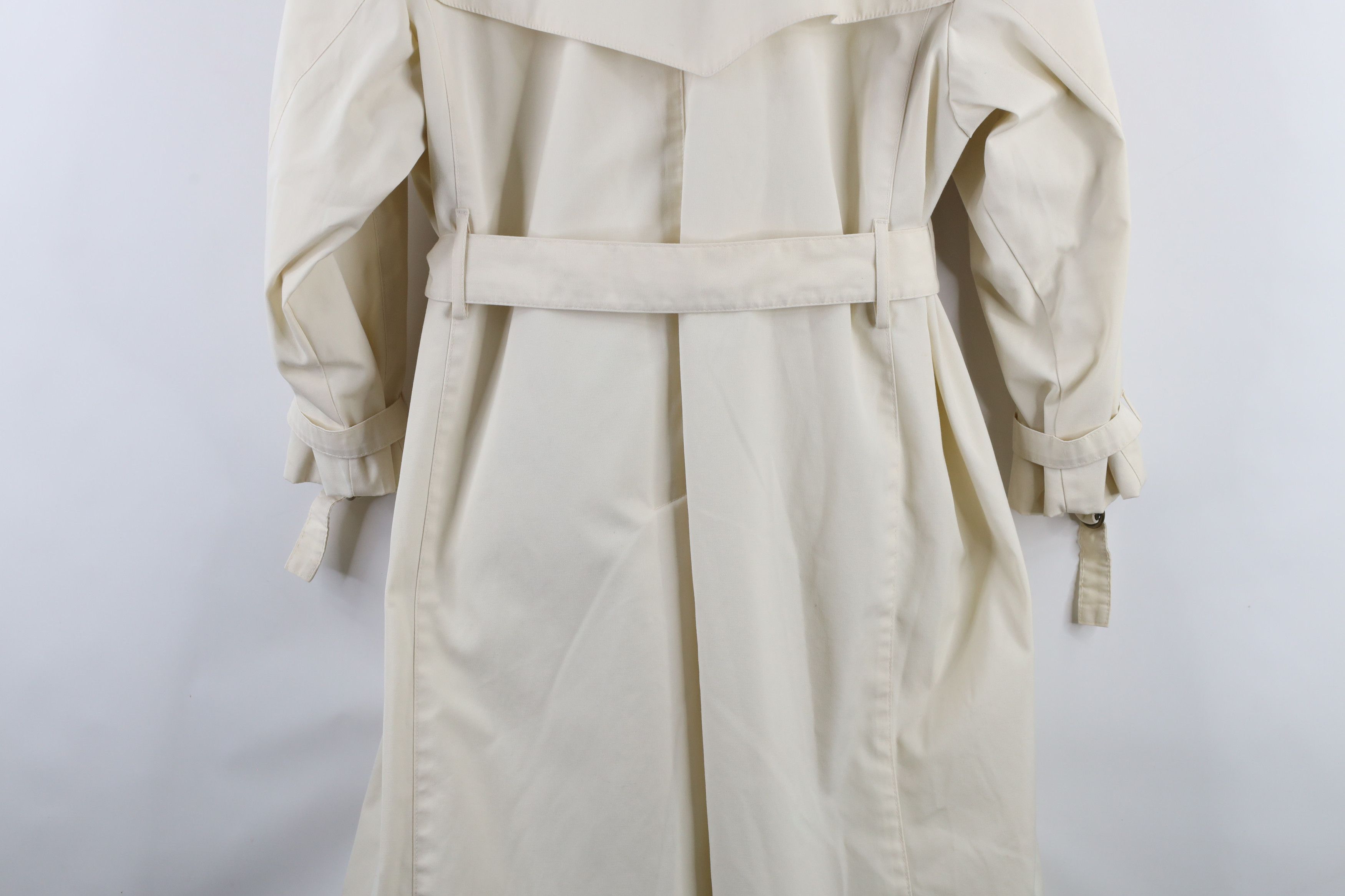 Vintage Vintage 70s Streetwear Breasted Belted Trench Coat Cream USA Size L / US 10 / IT 46 - 16 Thumbnail