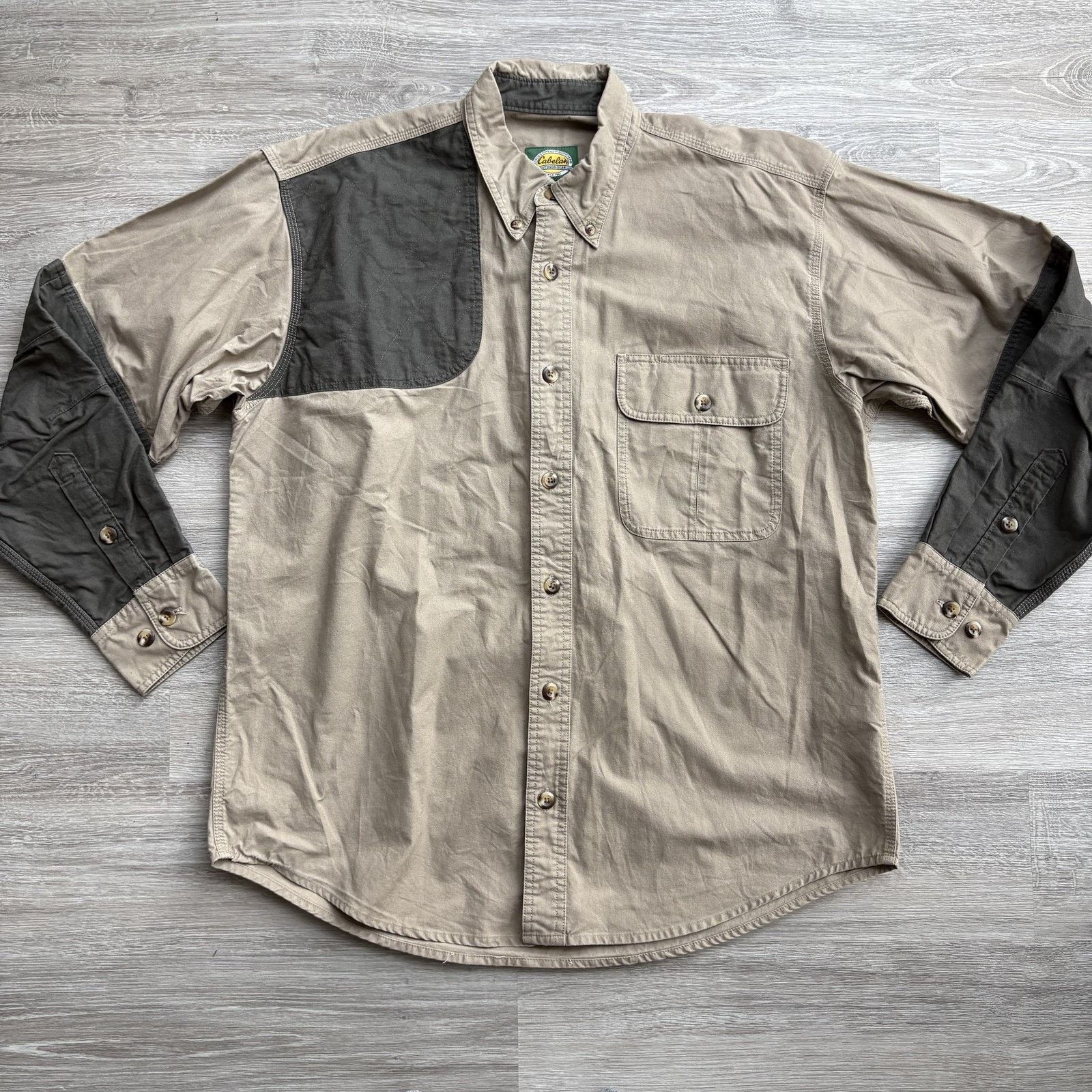 Cabelas Cabelas Mens Shooting Shirt L Khaki Green Long Sleeve Butto Size US L / EU 52-54 / 3 - 1 Thumbnail