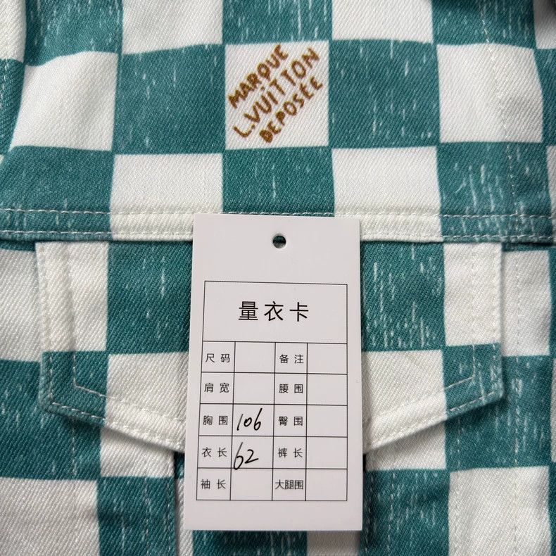 Louis Vuitton LOUIS VUITTON Green checkerboard denim jacket 2501-Nextarro Size US S / EU 44-46 / 1 - 7 Thumbnail