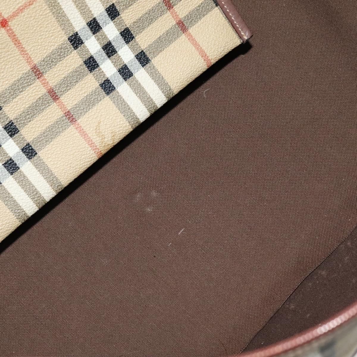 Burberry Burberry Nova Check Boston Bag Pvc Leather Beige Size ONE SIZE - 12 Thumbnail