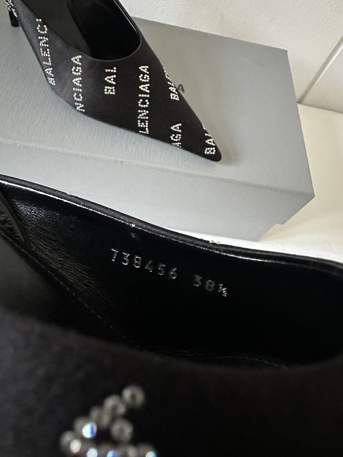 Balenciaga Square knife satin heels Size US 8.5 / IT 38.5 - 3 Thumbnail