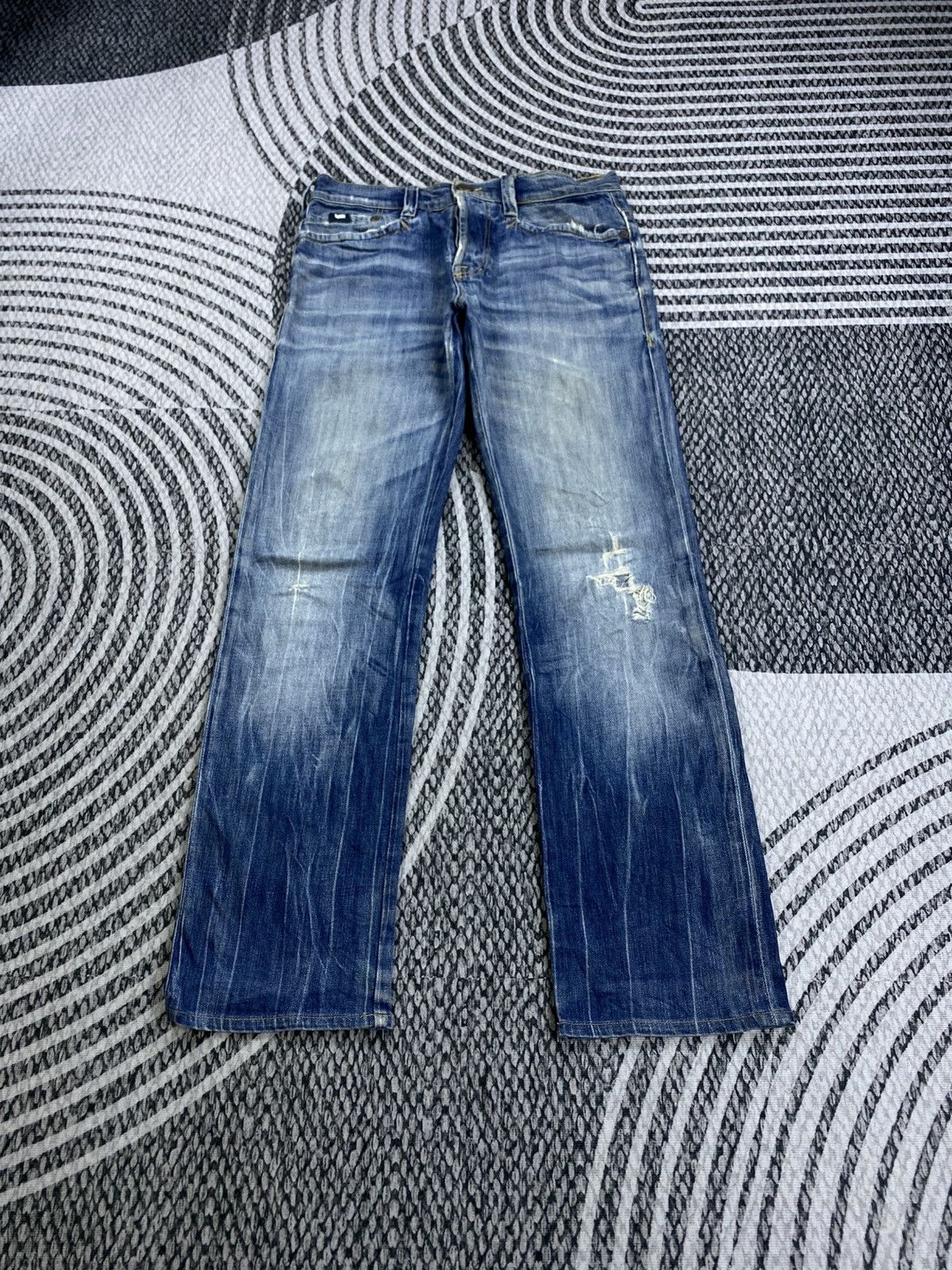 GAS Vintage GAS Distressed Blue Denim Jeans Pants Size US 31 - 1 Thumbnail