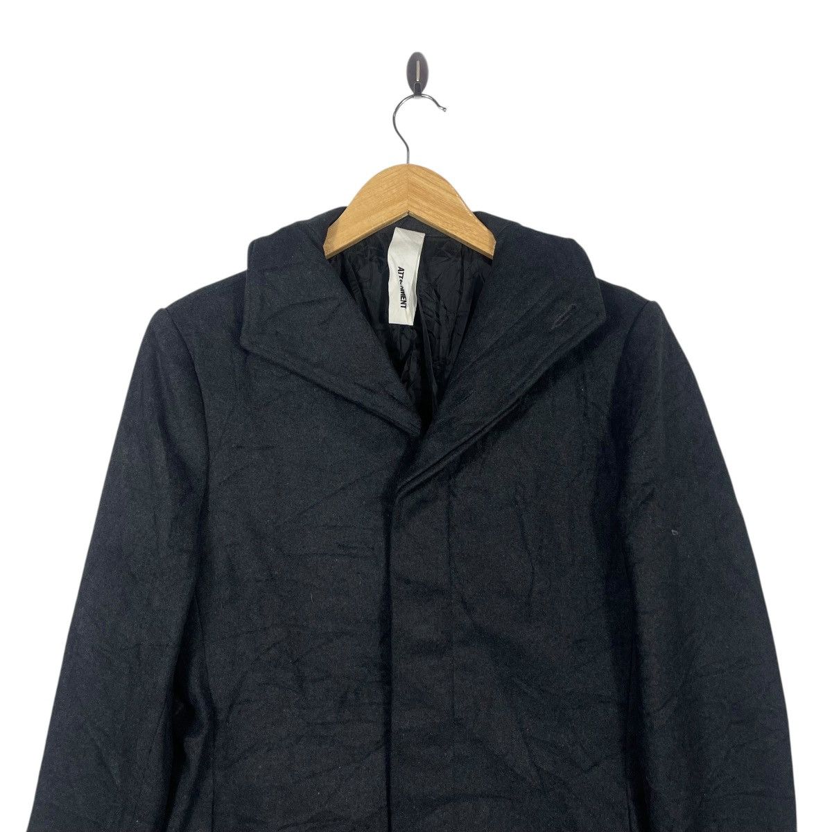 Attachment Attachment Wool Blend Hidden Button Coat Charcoal Grey Size US L / EU 52-54 / 3 - 2 Thumbnail
