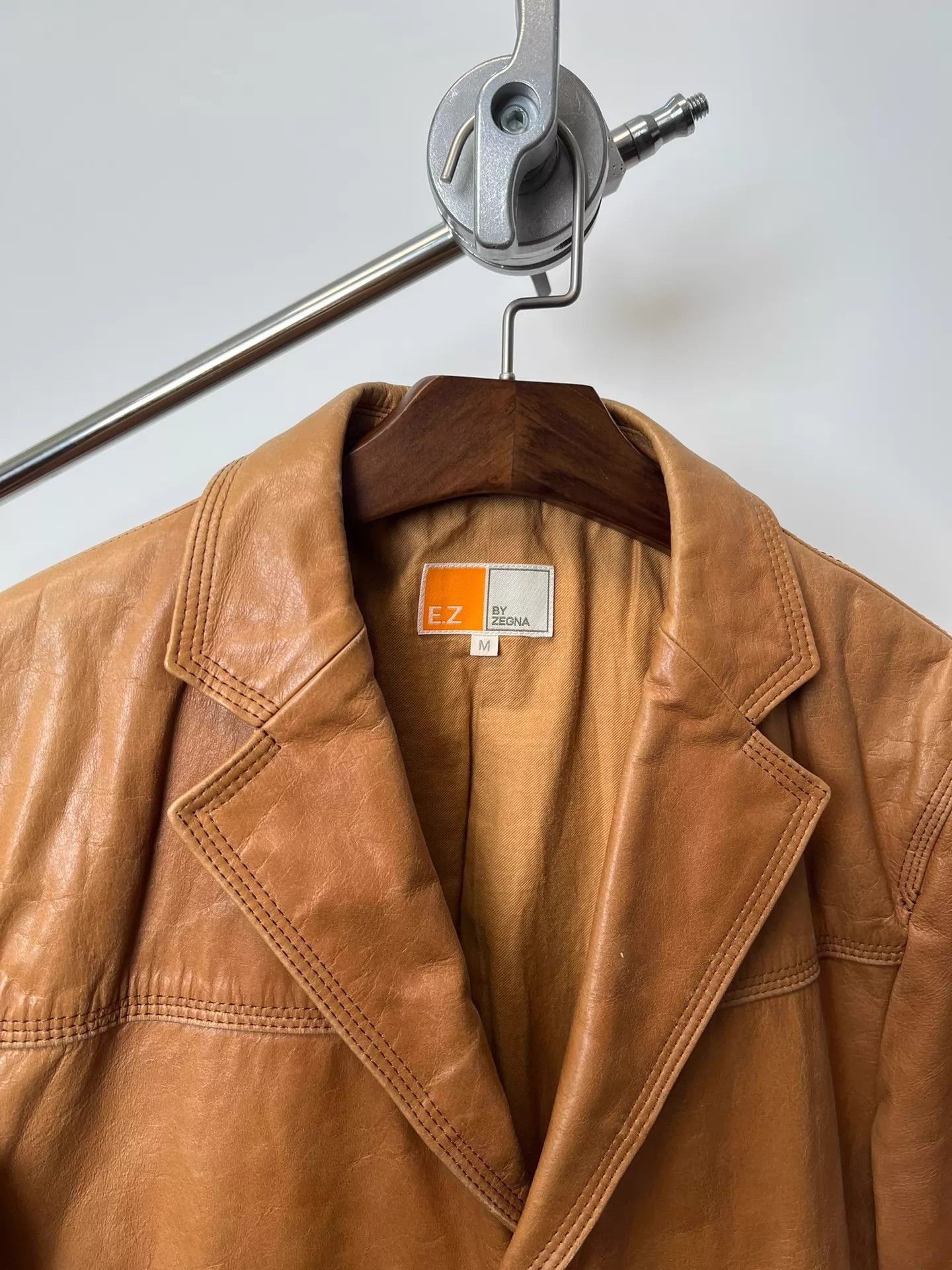 Ermenegildo Zegna EZ Zegna Vintage Distressed Leather Tailored Blazer M Size US M / EU 48-50 / 2 - 3 Thumbnail