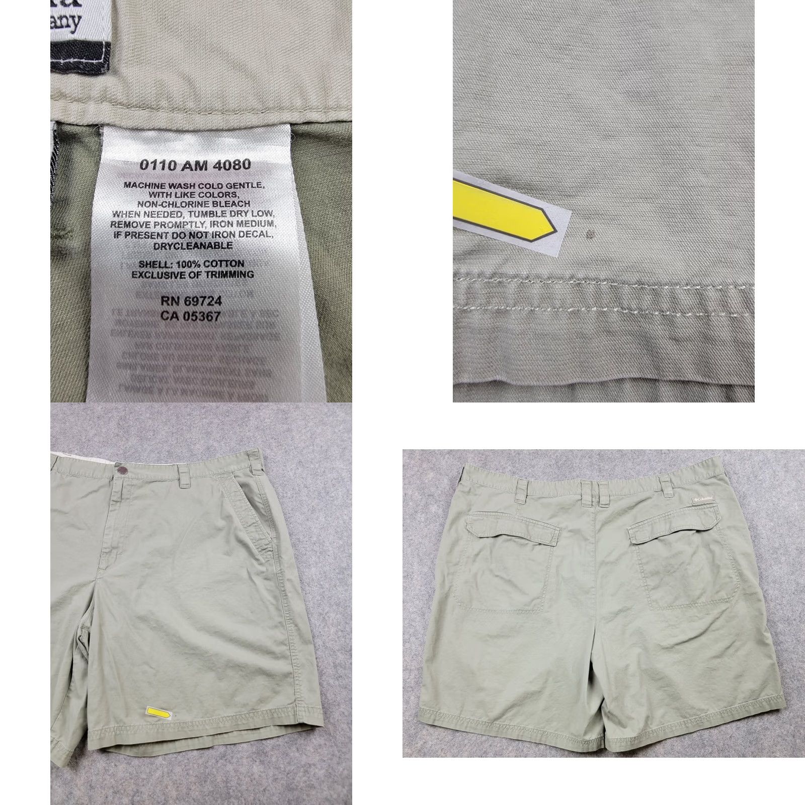Vintage Columbia Shorts Mens 44 Green 9 in Inseam Cargo Casual Outdoor Hiking Camping Cotton Cargo Pocket Slash Pocket Logo Button Size US 44 / EU 60 - 8 Thumbnail
