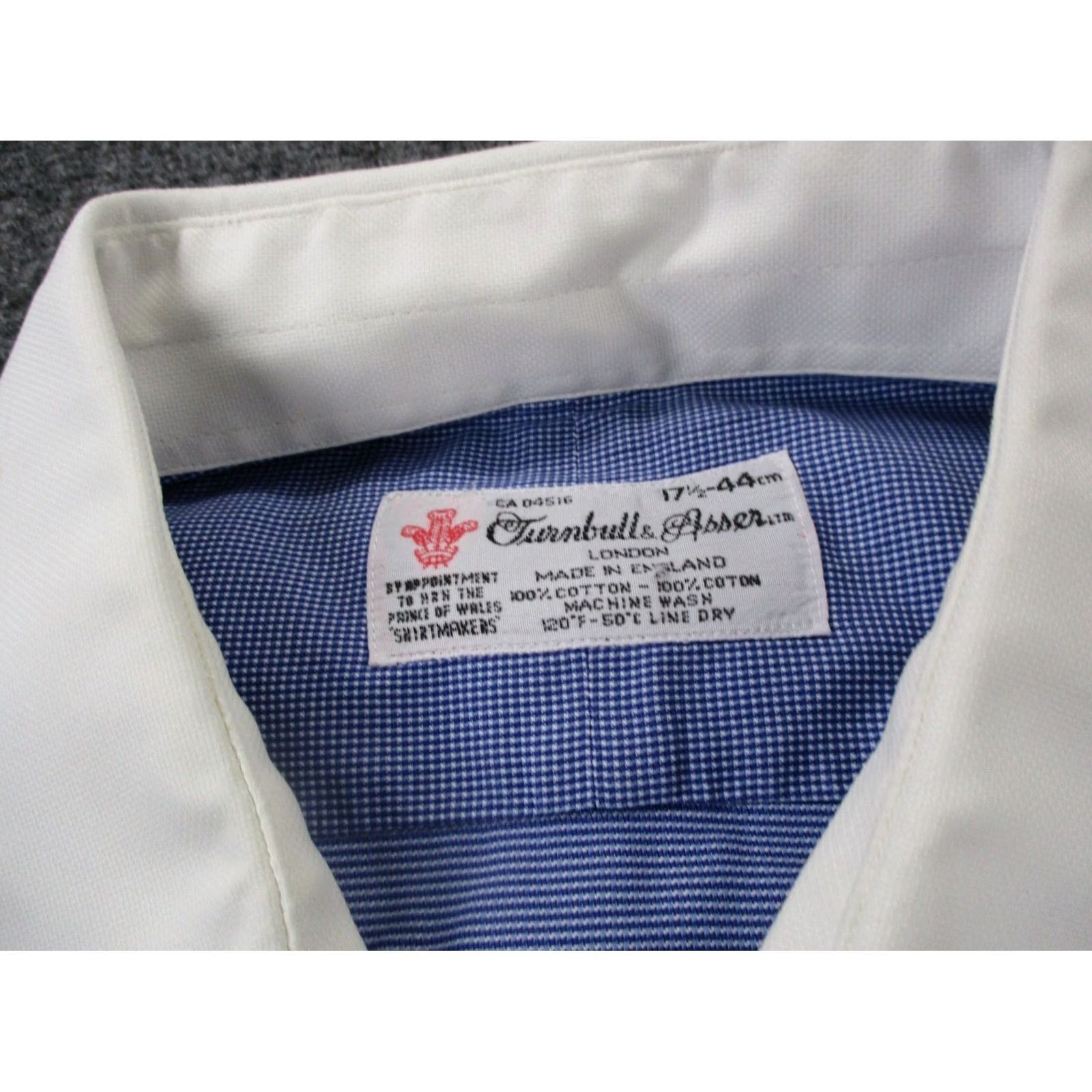 Turnbull & Asser VINTAGE Turnbull & Asser Shirt Mens 44 Business Plaid Checkered French Cuff Blue Cotton Button Size US XXL / EU 58 / 5 - 6 Thumbnail