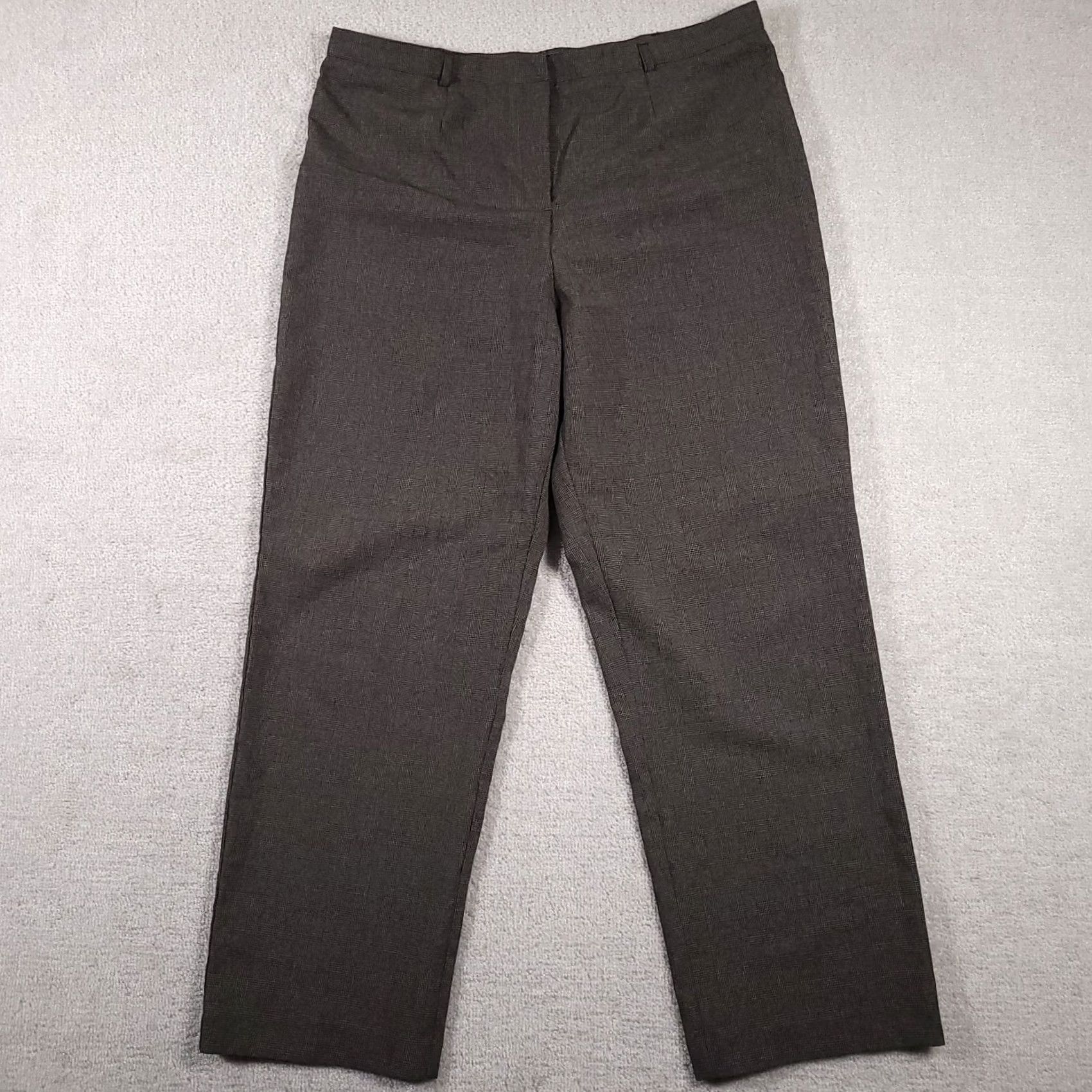 Vintage White Stag Pants Women's 18 Gray Plaid Wide-Leg High Rise Dress Pants Size 40" / US 18 - 2 Thumbnail