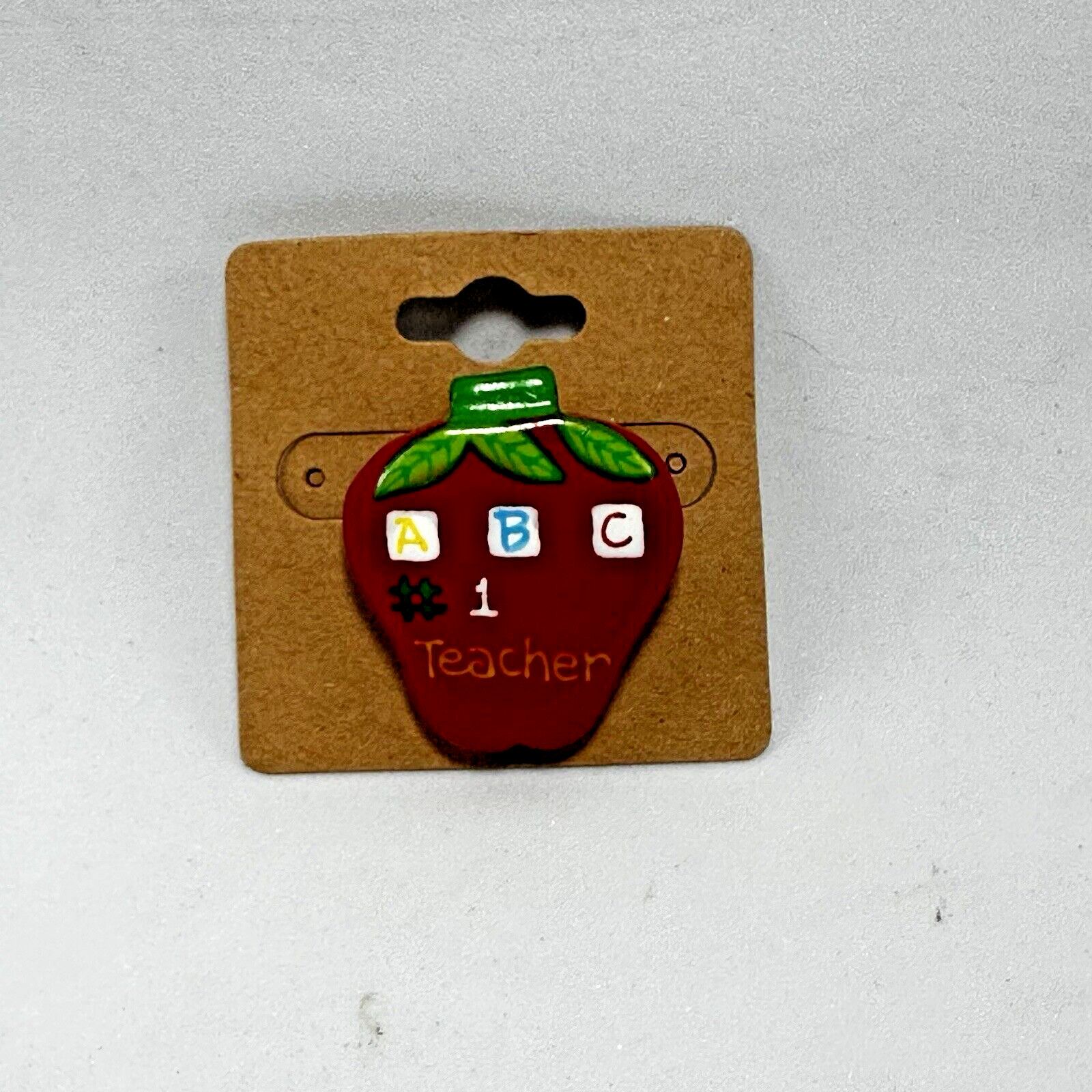 Other ABC #1 Apple Teacher Brooch Pin Painted Appreciation Gift Size ONE SIZE - 2 Thumbnail