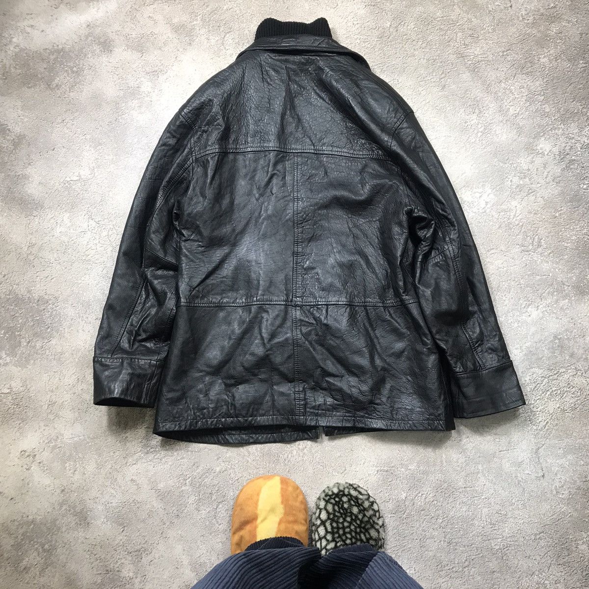 Vintage Vintage 90s Faded Leather Biker Jacket Streetwear Slim L Size US L / EU 52-54 / 3 - 6 Thumbnail