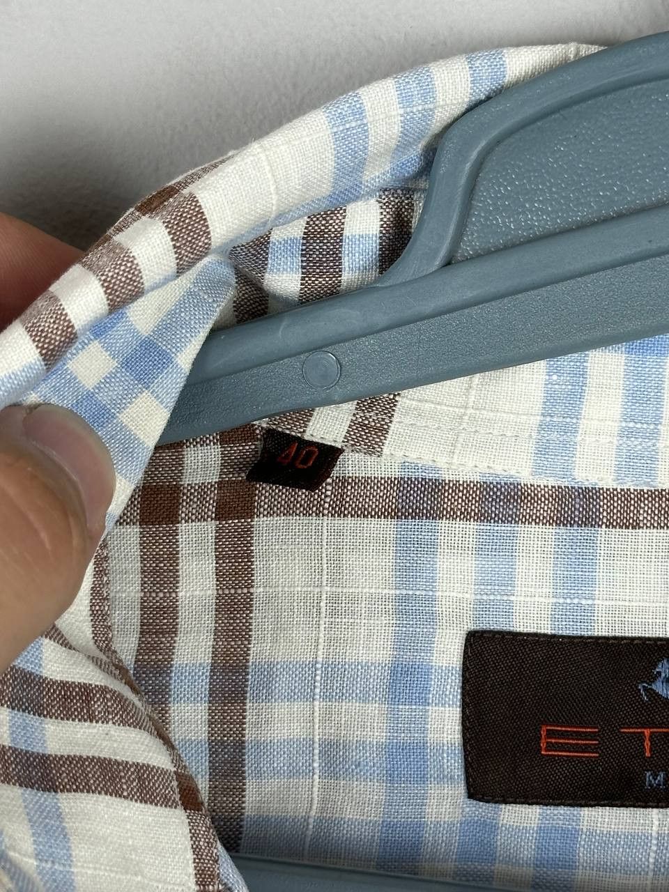 Etro ETRO Luxury Linen Check Long Sleeve Shirt Size US M / EU 48-50 / 2 - 8 Thumbnail